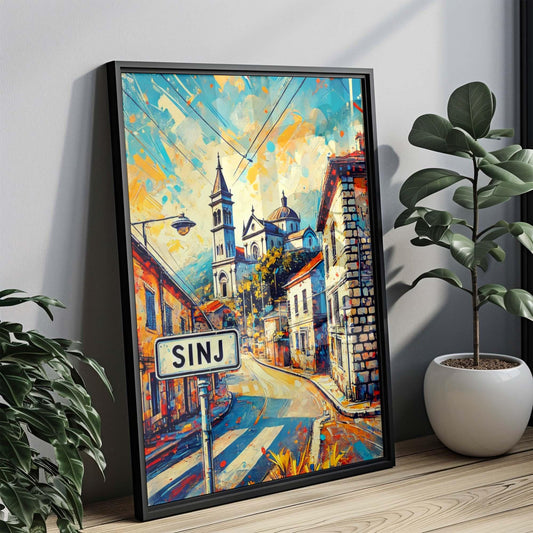 Sinj Art – Croatian City Wall Art Print, Travel Poster, European Home Decor, Housewarming Gift, Sinj Travel Artwork