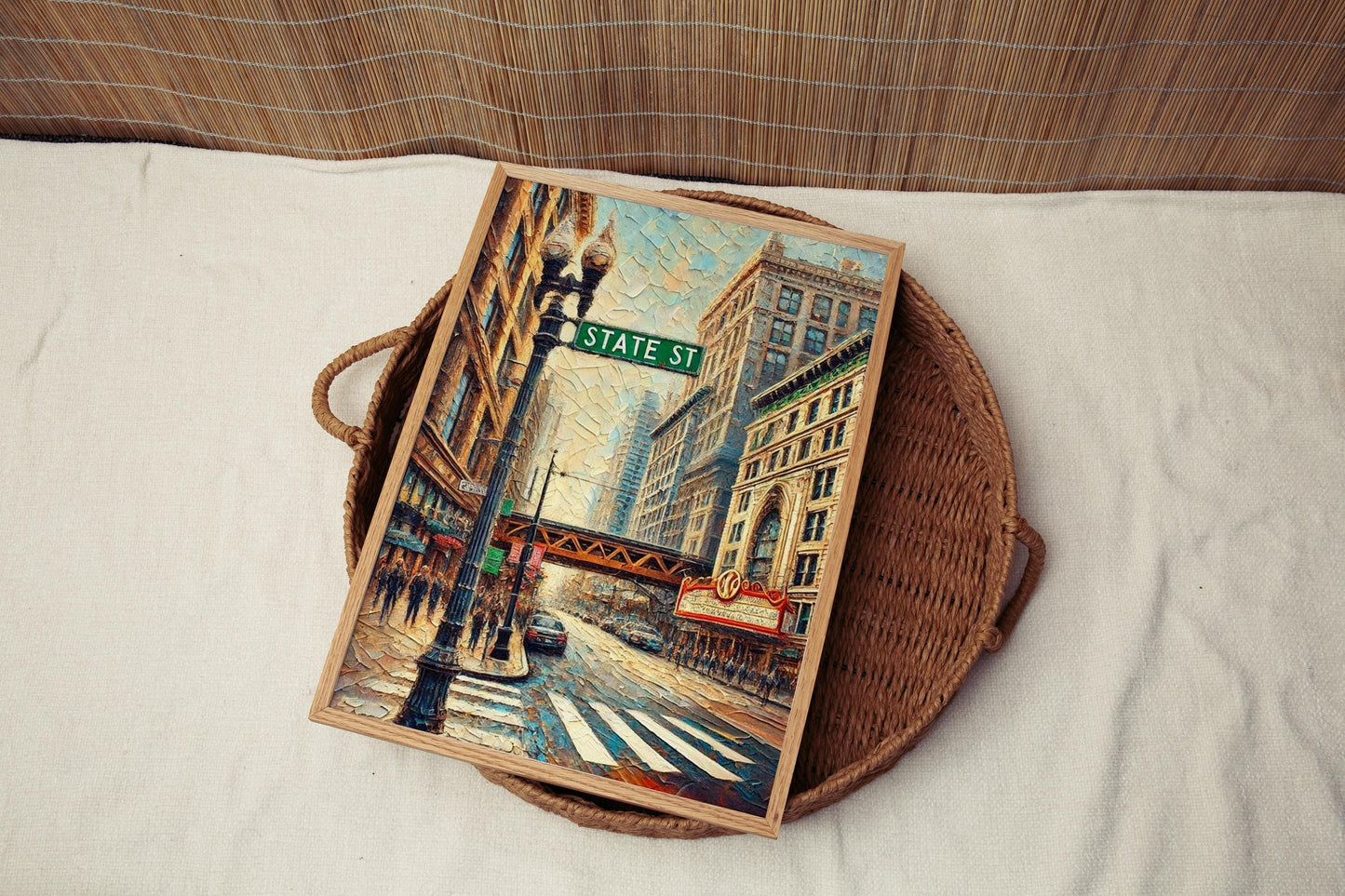 Illinois State St Wall Art - Chicago Travel Print, Illinois Gift, Housewarming Decor, Urban City Poster, Midwest Artwork