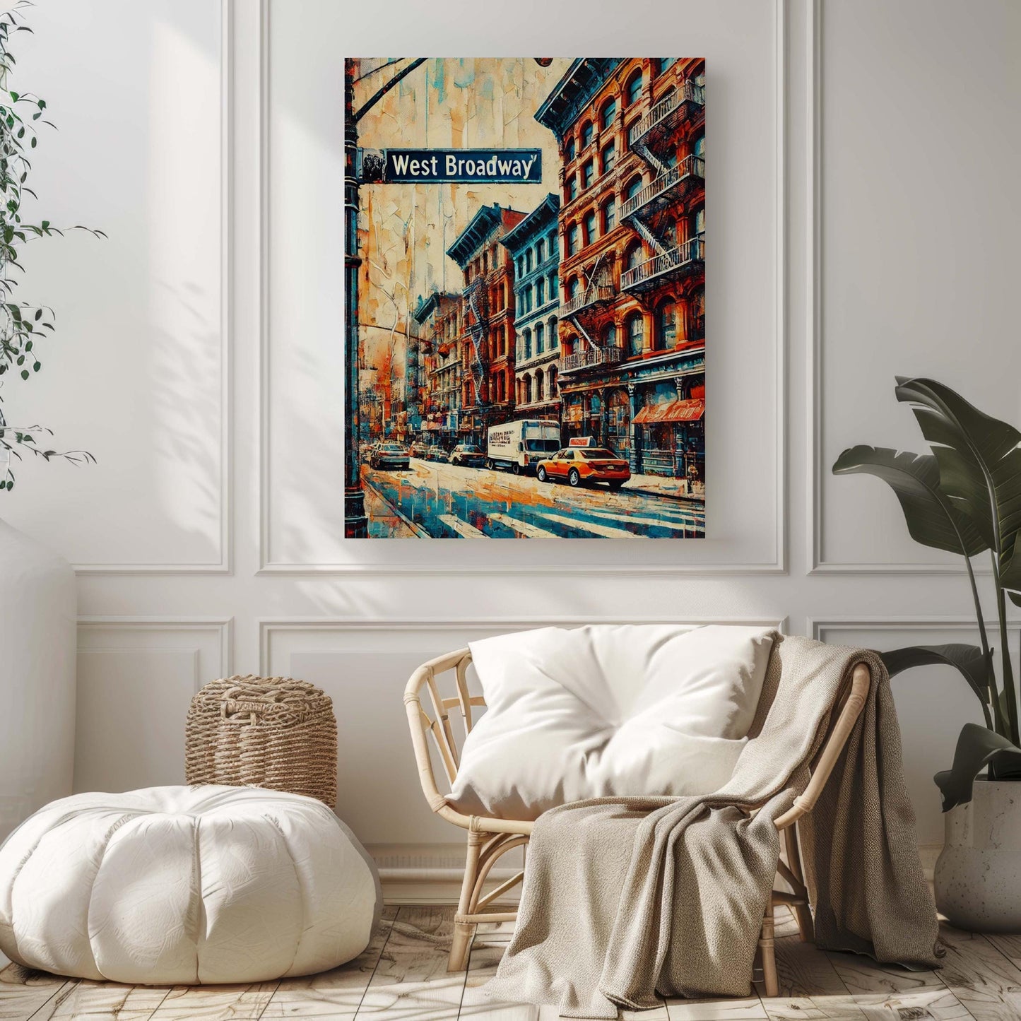 West Broadway Print Manhattan Wall Art NYC Travel Poster New York City Gift Housewarming Decor NYC Art Map Illustration