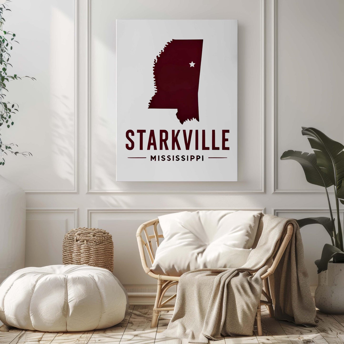Starkville Print Wall Art - Mississippi Travel Decor, College Town Gift, Housewarming & Home Decoration, Starkville Mississippi Artwork