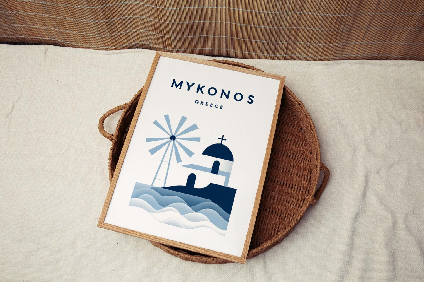 Mykonos Print - Greece Wall Art, Travel Poster, Mykonos Greece Home Decor, Housewarming & College Gift, Mediterranean Coastal Print