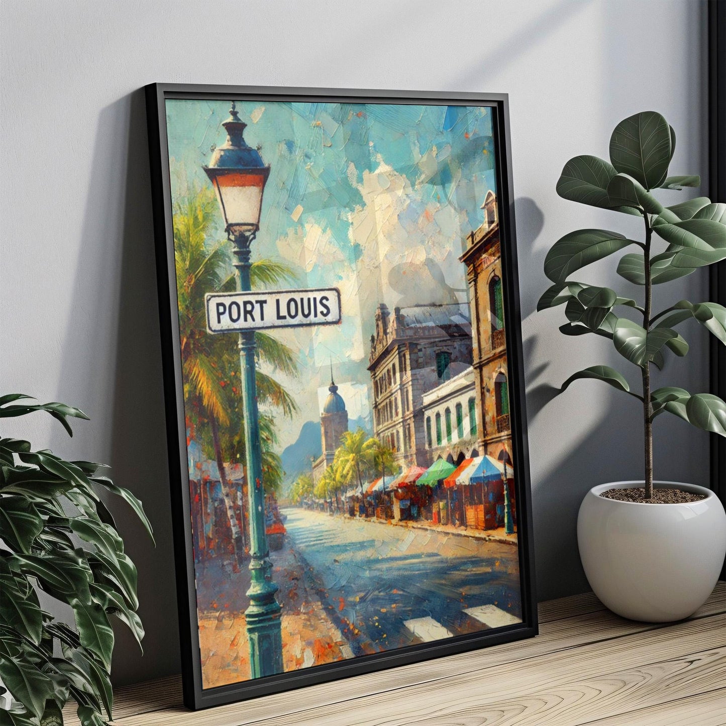 Mauritius Port Louis Wall Art Print - Travel Poster, African Souvenir, Housewarming Gift, Mauritius Travel Decor