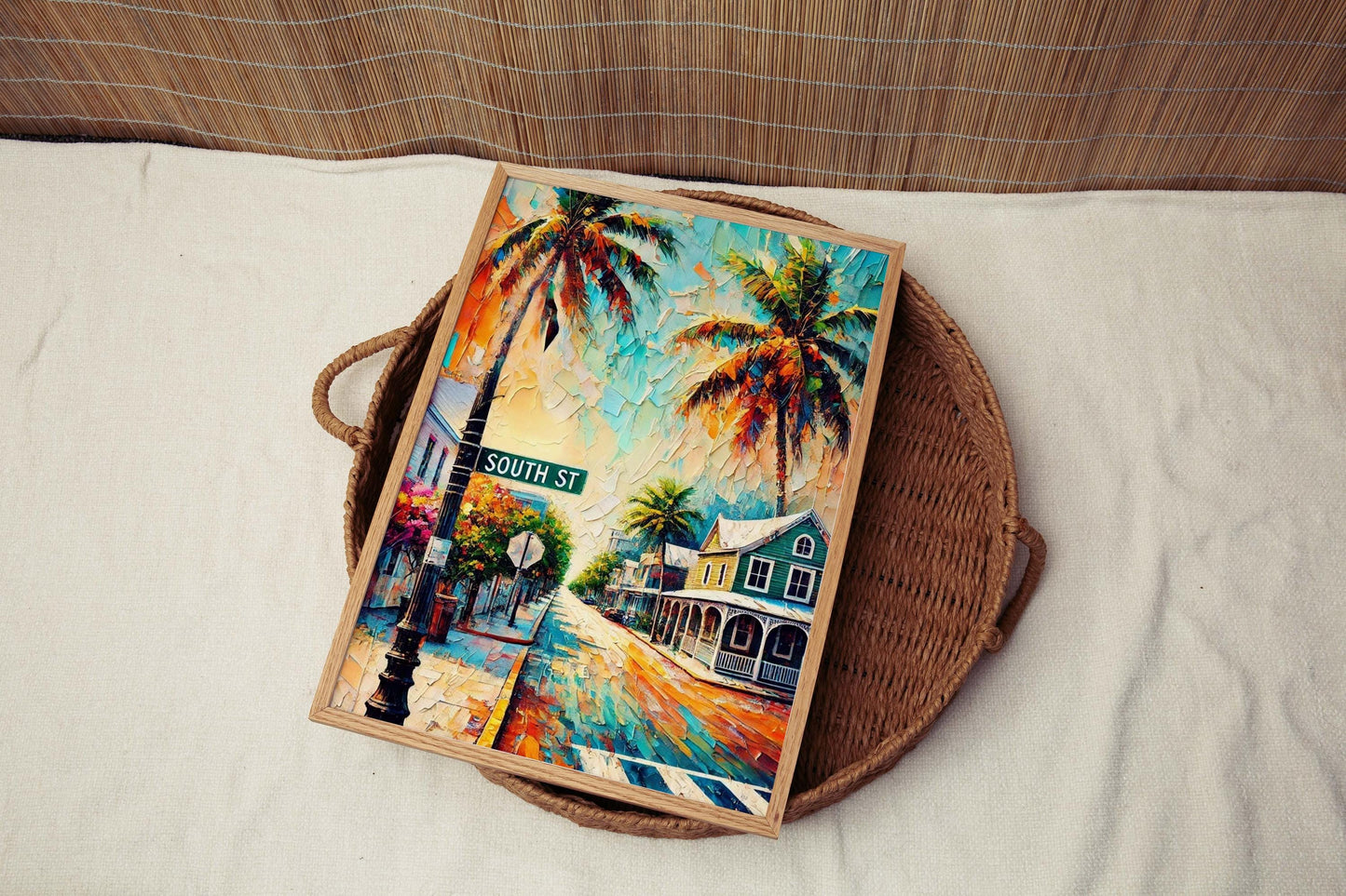 South St Print South Street Wall Art Key West Florida Travel Poster Housewarming Gift FL Artwork Travel Print