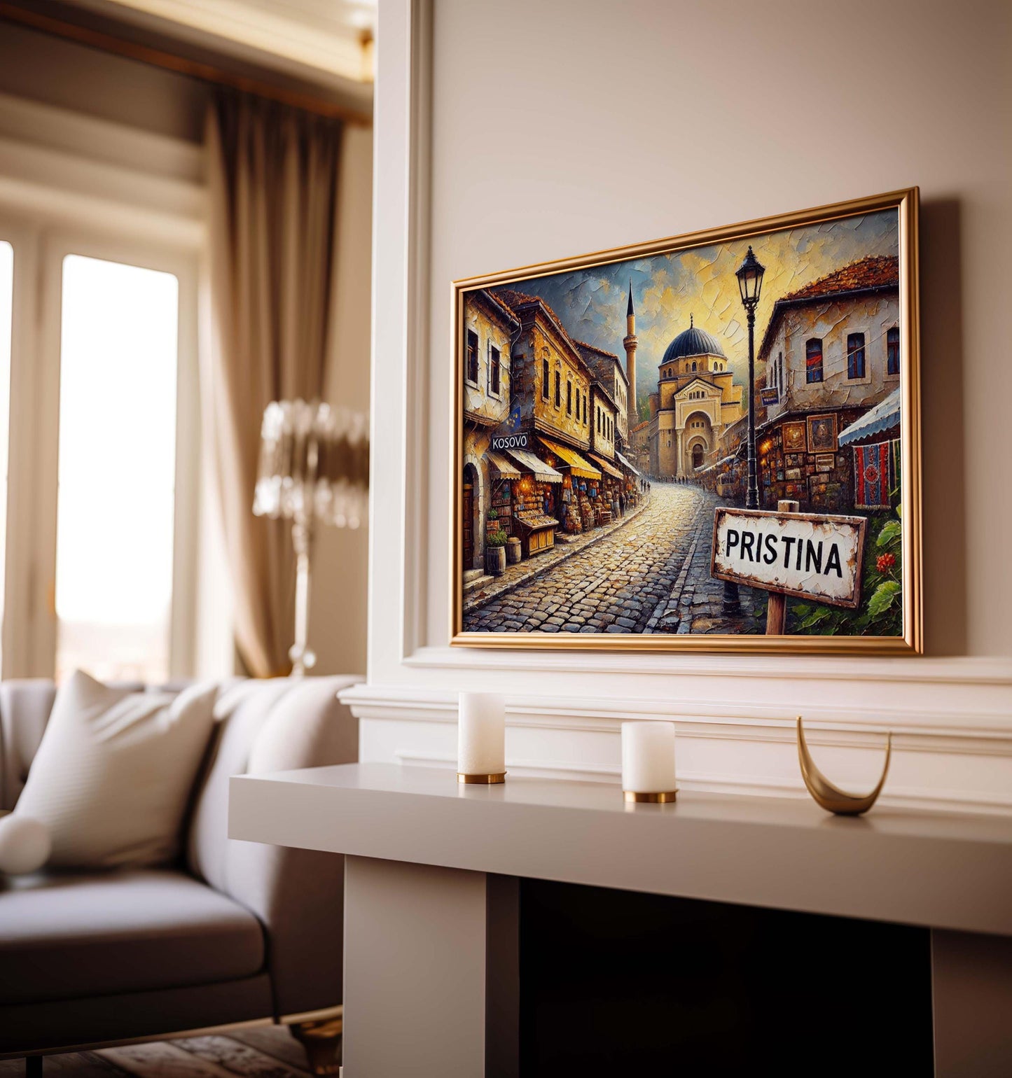 Pristina Art Wall Decor, Kosovo City Print, European Travel Poster, Unique Housewarming Gift, Modern Pristina Wall Art Print