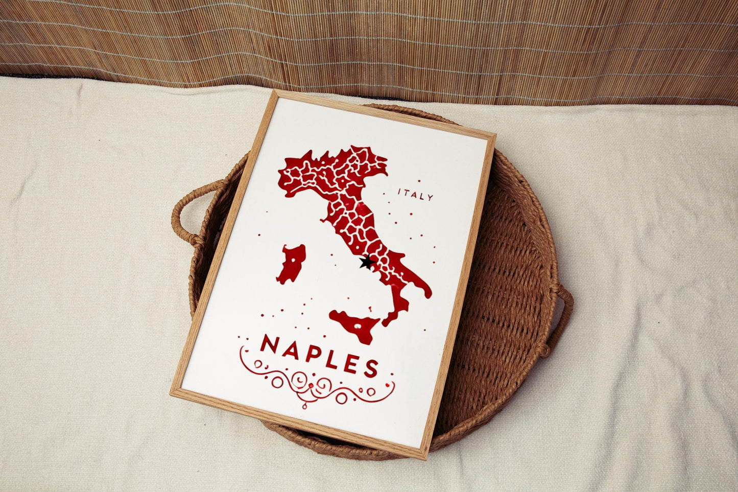 Italy Naples Wall Art Print, Travel Decor, Italy Gift, Housewarming & College Room Wall Artwork, Coastal Home Decoration
