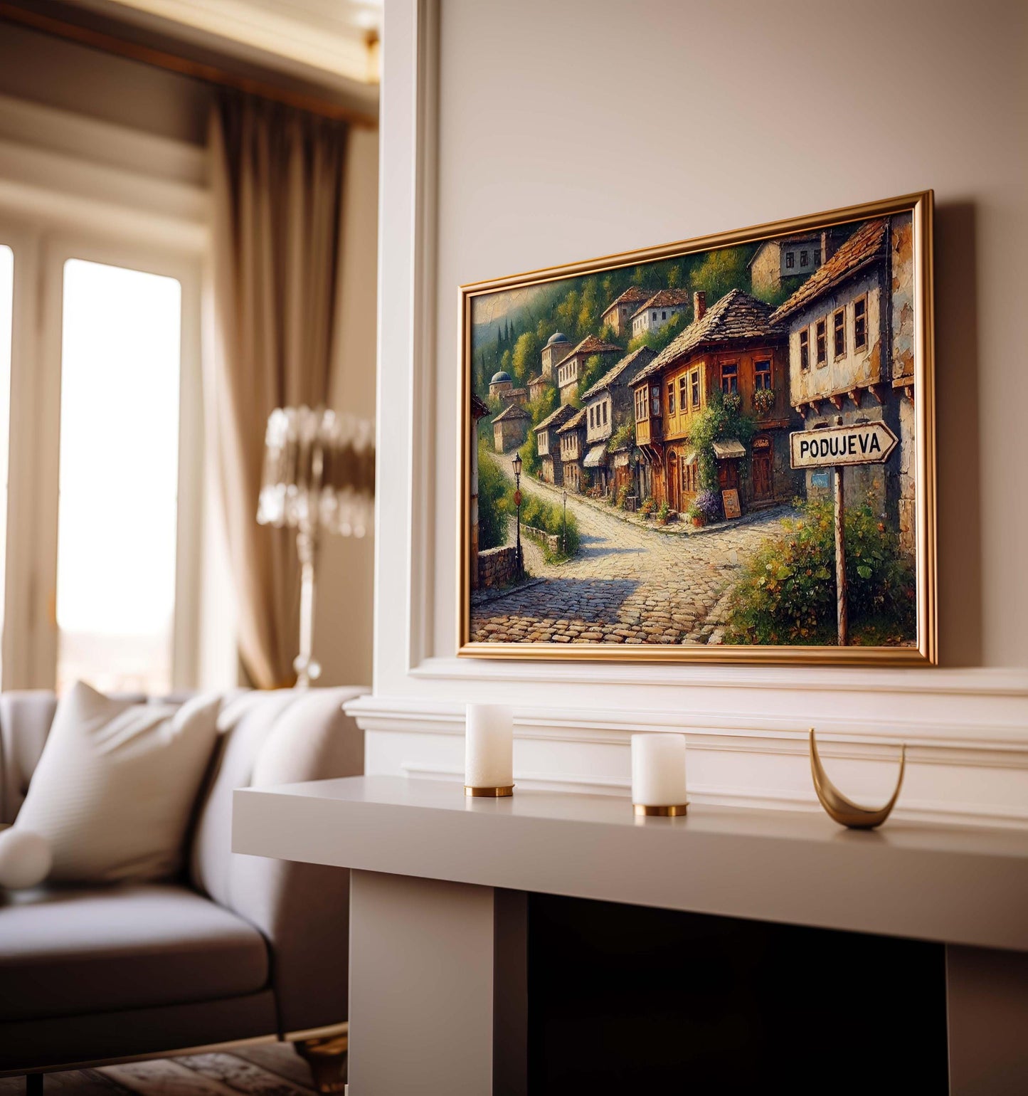 Podujeva Art Travel Print - Kosovo City Wall Art, European Poster, Unique Home Decor, Housewarming Gift, Podujeva Travel Poster