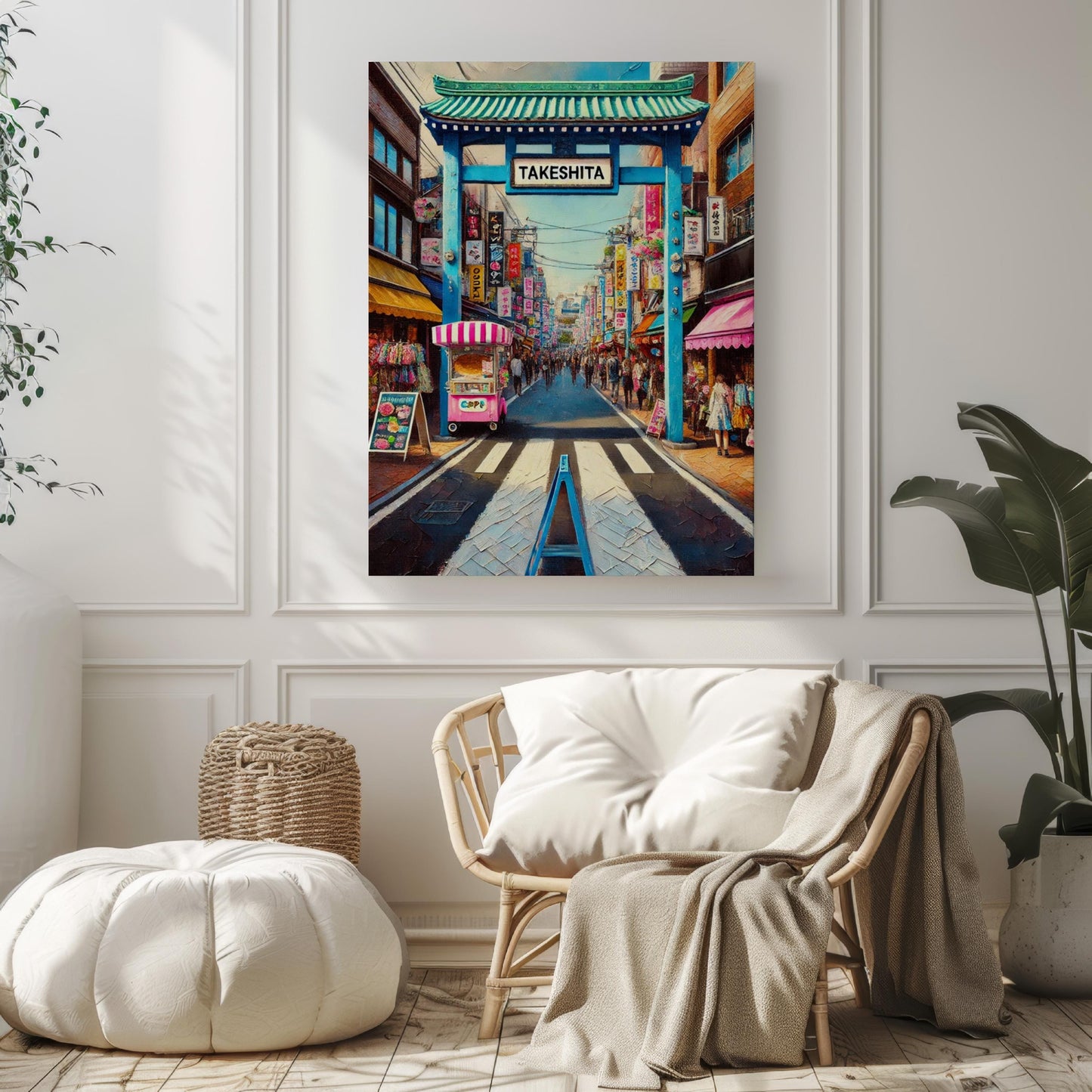 Takeshita Street Wall Art, Tokyo Print, Japan Art, Harajuku Scene, Travel Poster, City Gift, Japan Decor, Vibrant Street Sign Artwork
