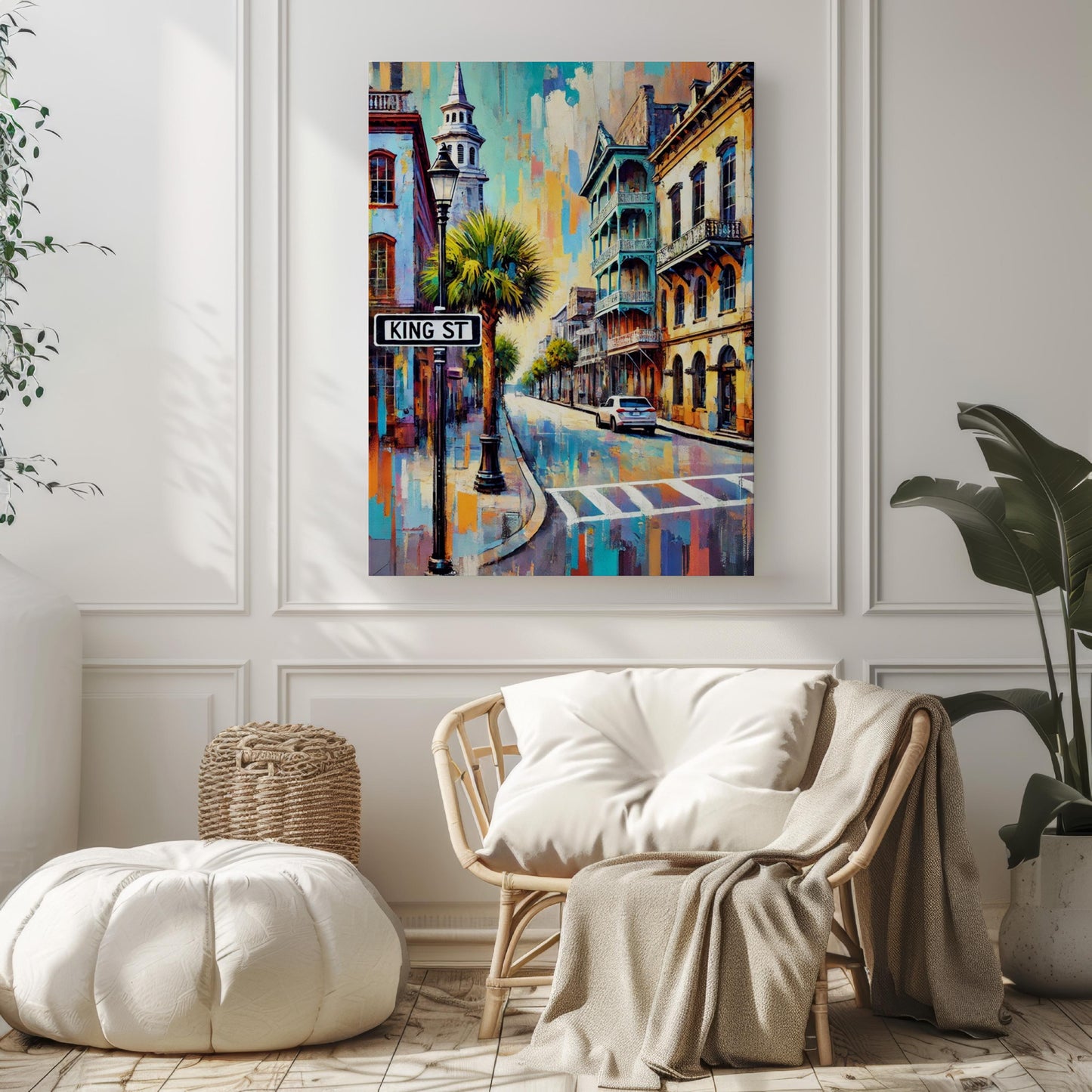 Charleston King St Wall Art - Travel Poster & Print, South Carolina Gift, Housewarming Decor, Charleston Cityscape Artwork