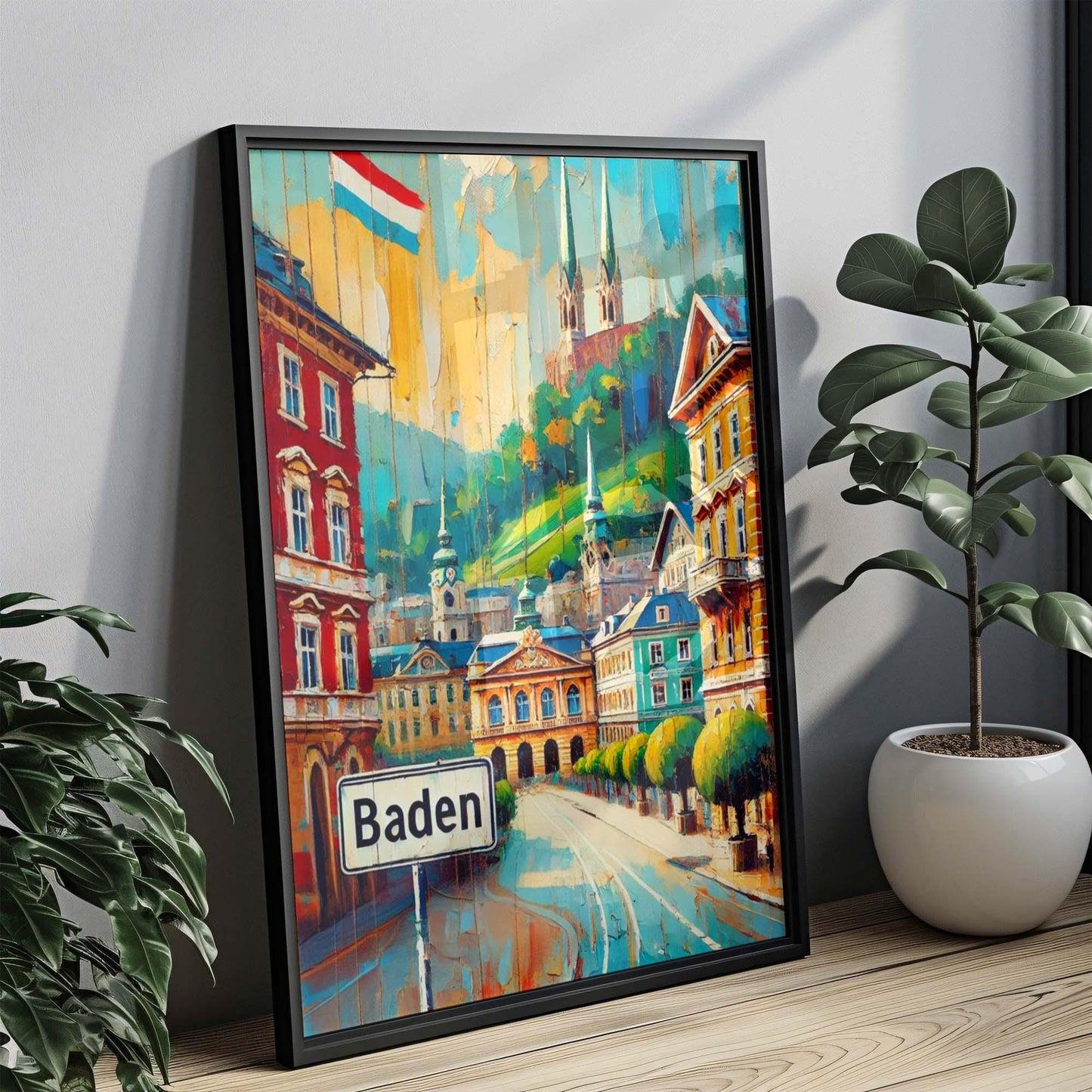 Baden Art Travel Print - Austria City Wall Art, European Travel Poster, Housewarming Gift, Baden Artwork Home Decor