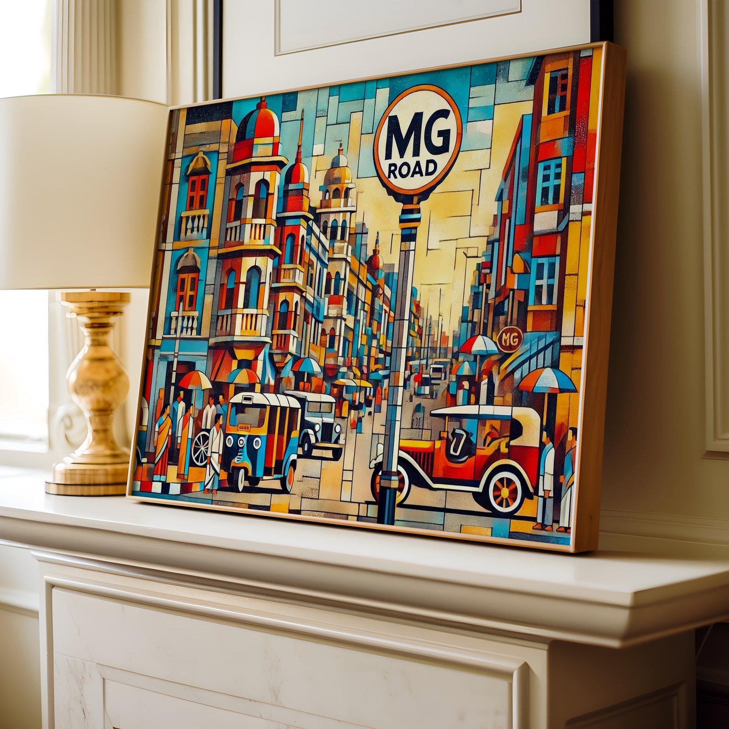 MG Road Wall Art Print - Hyderabad Travel Poster, Telangana Souvenir, Housewarming Gift, India City Map Decor