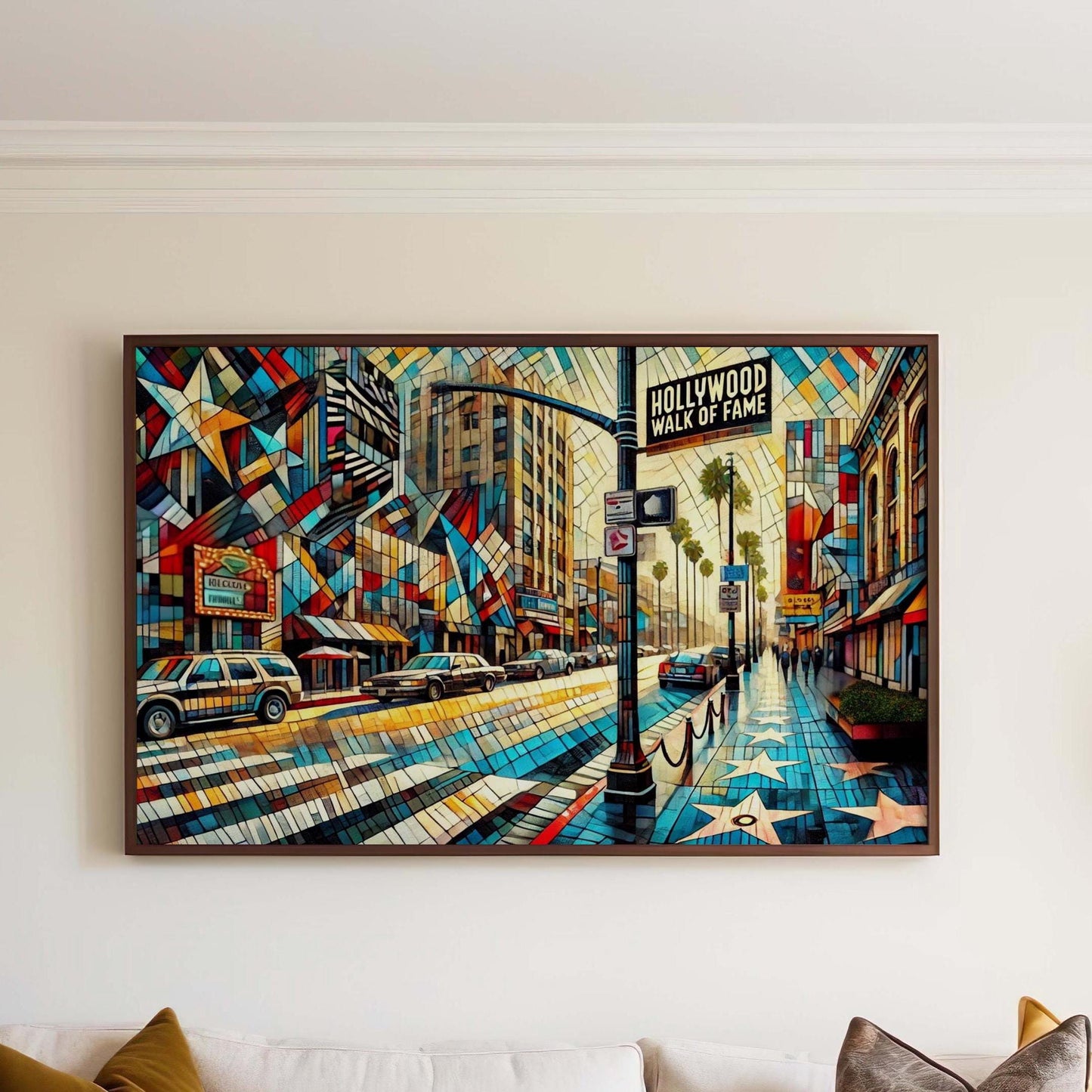 Hollywood Walk of Fame Wall Art Print, Los Angeles Travel Poster, Cali Gift, Hollywood Decor, Housewarming & Movie Lover Gift