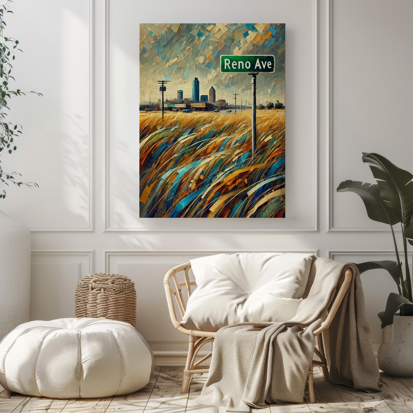 Reno Avenue Wall Art, Oklahoma Print, USA Art, “City” Gift, Travel Souvenir, Travel Poster, “State” Art, PERSONALIZED GIFT