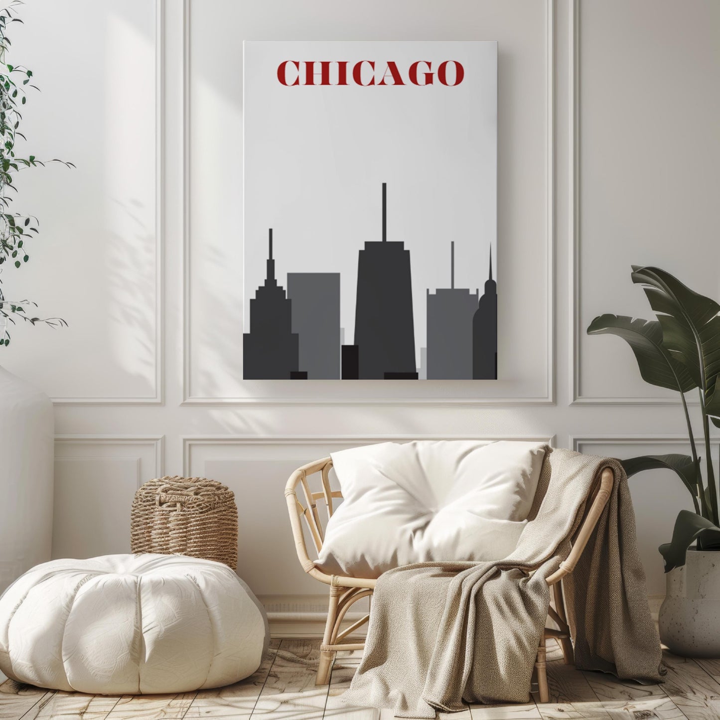 Chicago Wall Art Skyline Print for Dorm & Home Decor, College Gift, Travel Wall Artwork, Housewarming Present