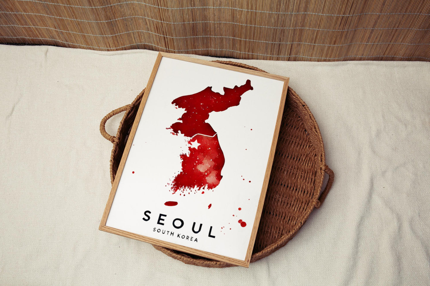 South Korea Seoul Wall Art Print - Travel Home Decor, South Korea Gift, Housewarming Wall Artwork, Minimalist Cityscape Poster