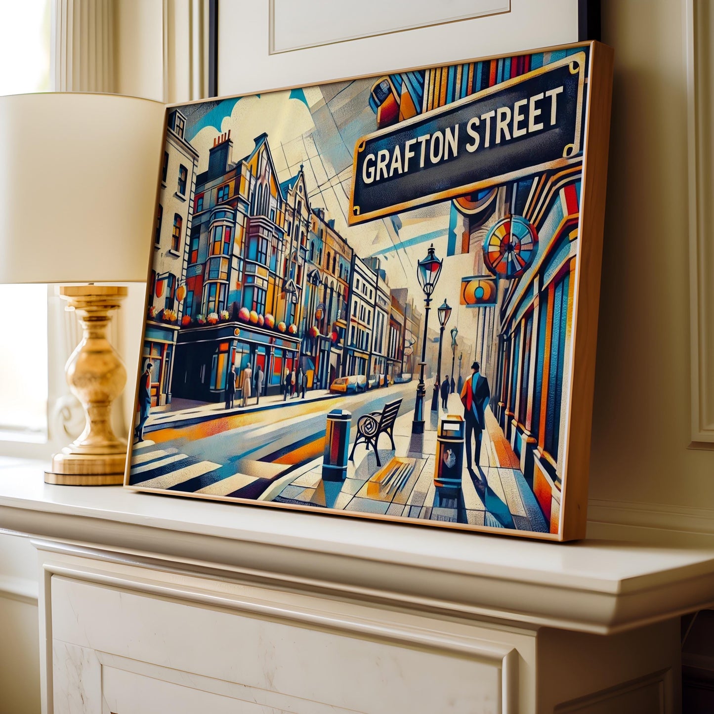 Grafton Street Wall Art Print - Dublin Travel Poster, Ireland Gift, Irish Souvenir & Housewarming Decor