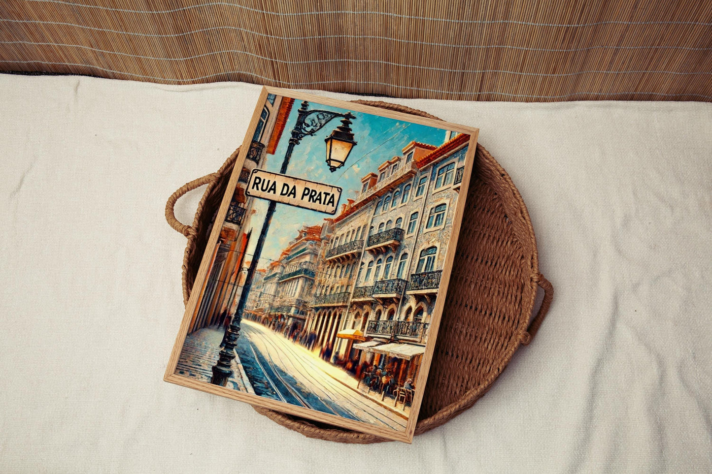Lisbon Rua Da Prata Wall Art Print - Portuguese Travel Poster, Housewarming Gift, Lisbon Decor, Portugal Map Art, Modern Home Decoration