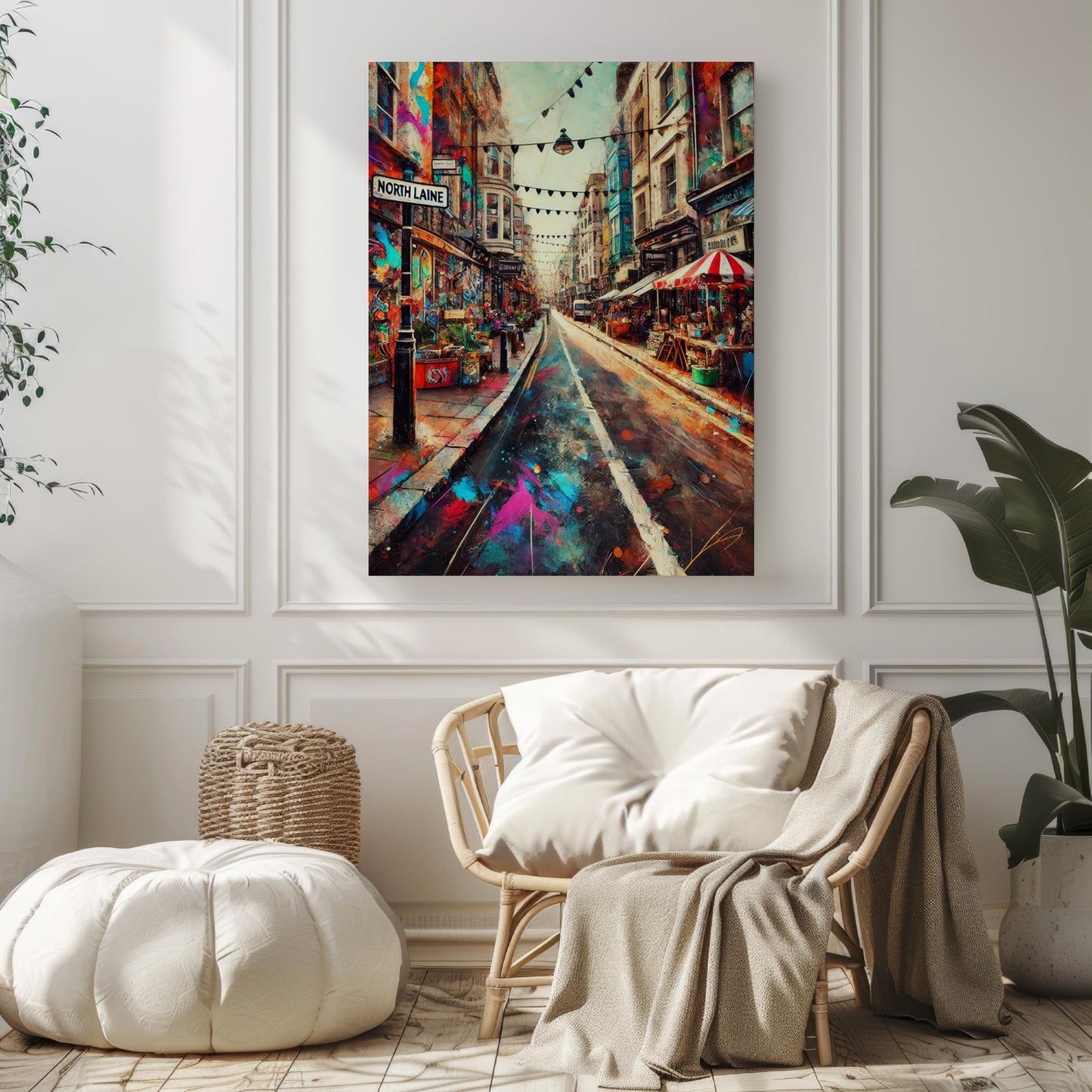 UK North Laine Wall Art Print – Brighton Travel Poster, UK Artwork, Housewarming Gift, Unique UK Home Decor