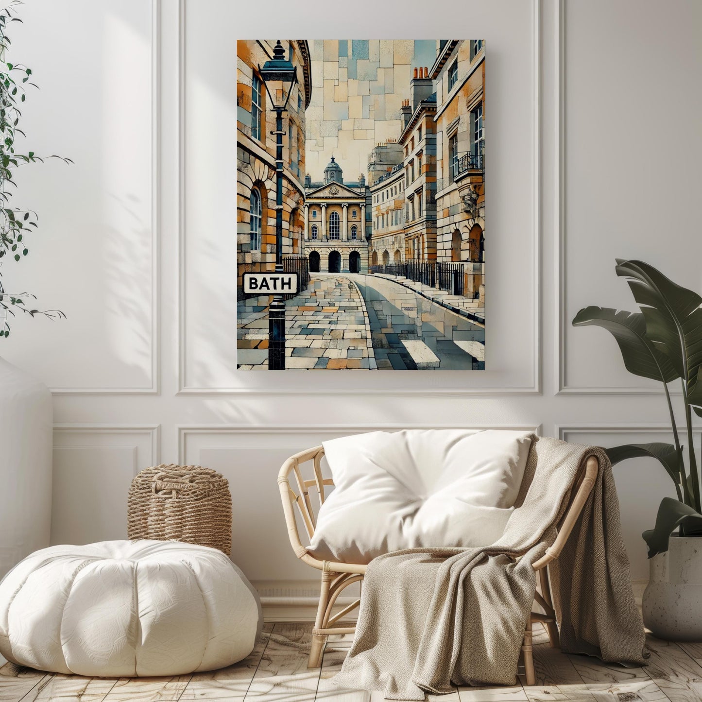 Poster UK Bath Wall Art Print – United Kingdom Travel Map & Souvenir Decor, Stylish Housewarming Gift Idea