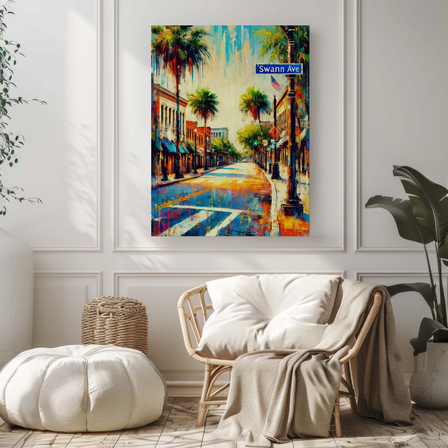 Swann Avenue Print Tampa Wall Art, Florida Travel Poster, Housewarming Gift, Coastal Home Decor, Florida Art, Tampa Bay Gift