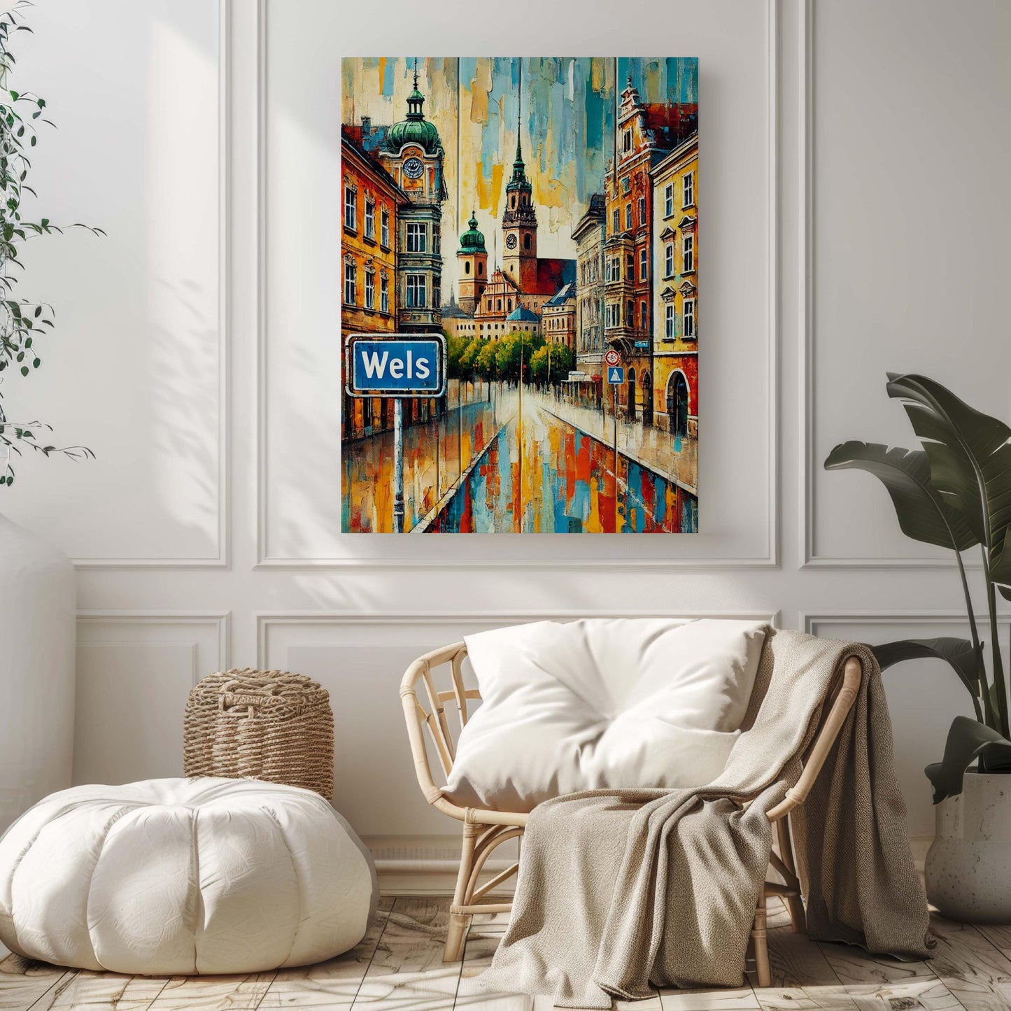 Wels Art Travel Poster, Austria City Wall Art Print, European Artwork, Housewarming Gift, Wels Print, Travel Decor
