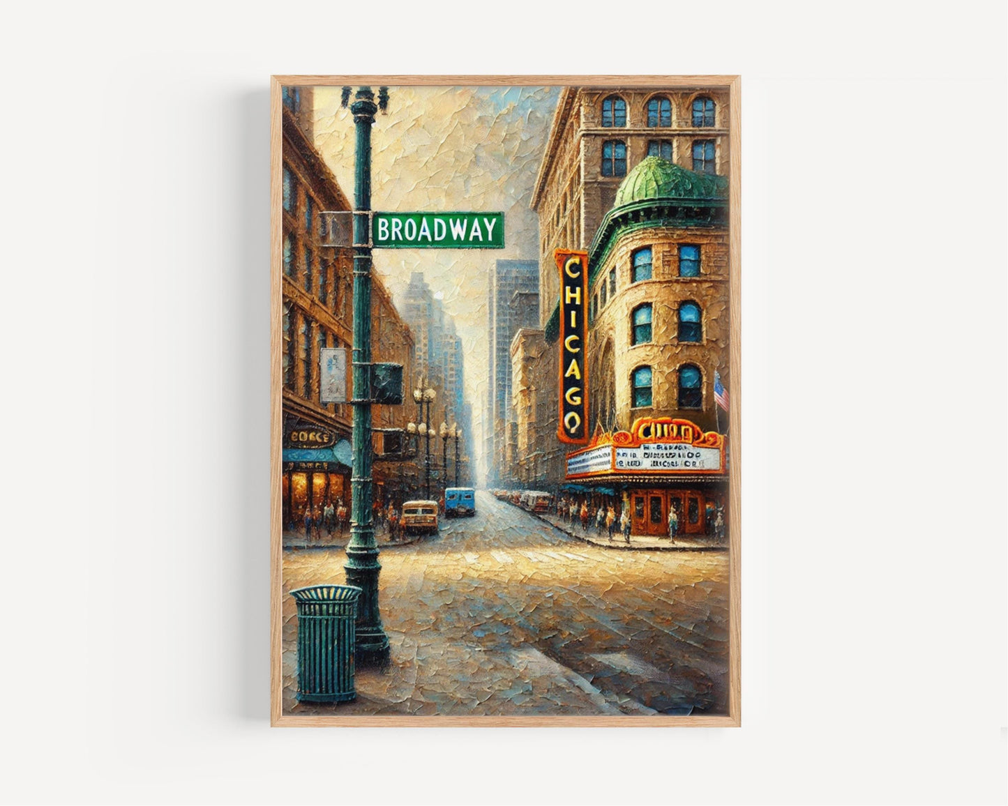 Wall Art Broadway Print Chicago Travel Poster Illinois Artwork Housewarming Gift Unique City Decor