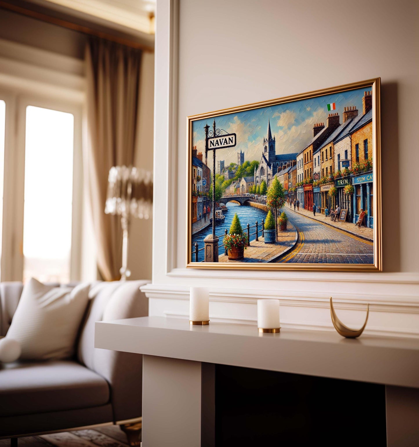 Navan Art - Ireland City Wall Print, Travel Poster, Housewarming Gift, European Artwork, Navan Ireland Home Decor