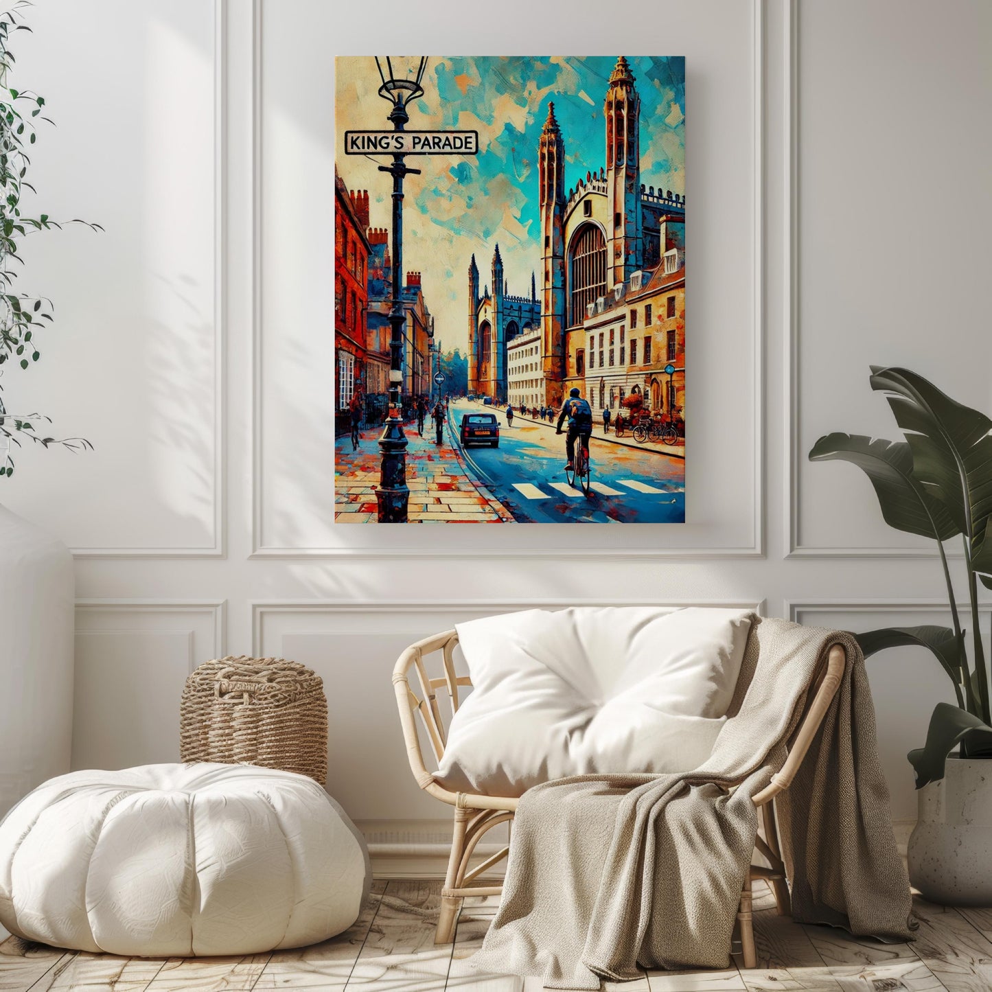 King's Parade Wall Art, King's Parade Print, Cambridge Art, Cambridge Gift, Travel Print, Travel Poster, Housewarming Gift, UK Art