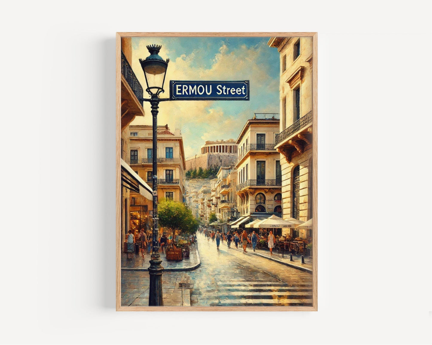 Athens Ermou St Wall Art – Travel Print & Poster, Greece Decor, Housewarming Gift, Athens Art, Greece Travel Poster