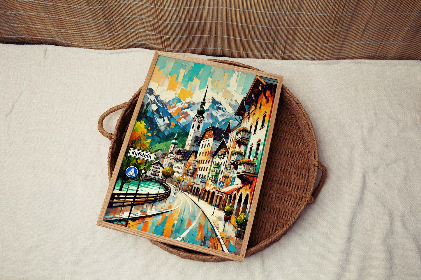 Kufstein Art: Austria City Wall Art Print, Travel Poster, European Home Decor, Housewarming Gift, Scenic Kufstein Landscape Illustration
