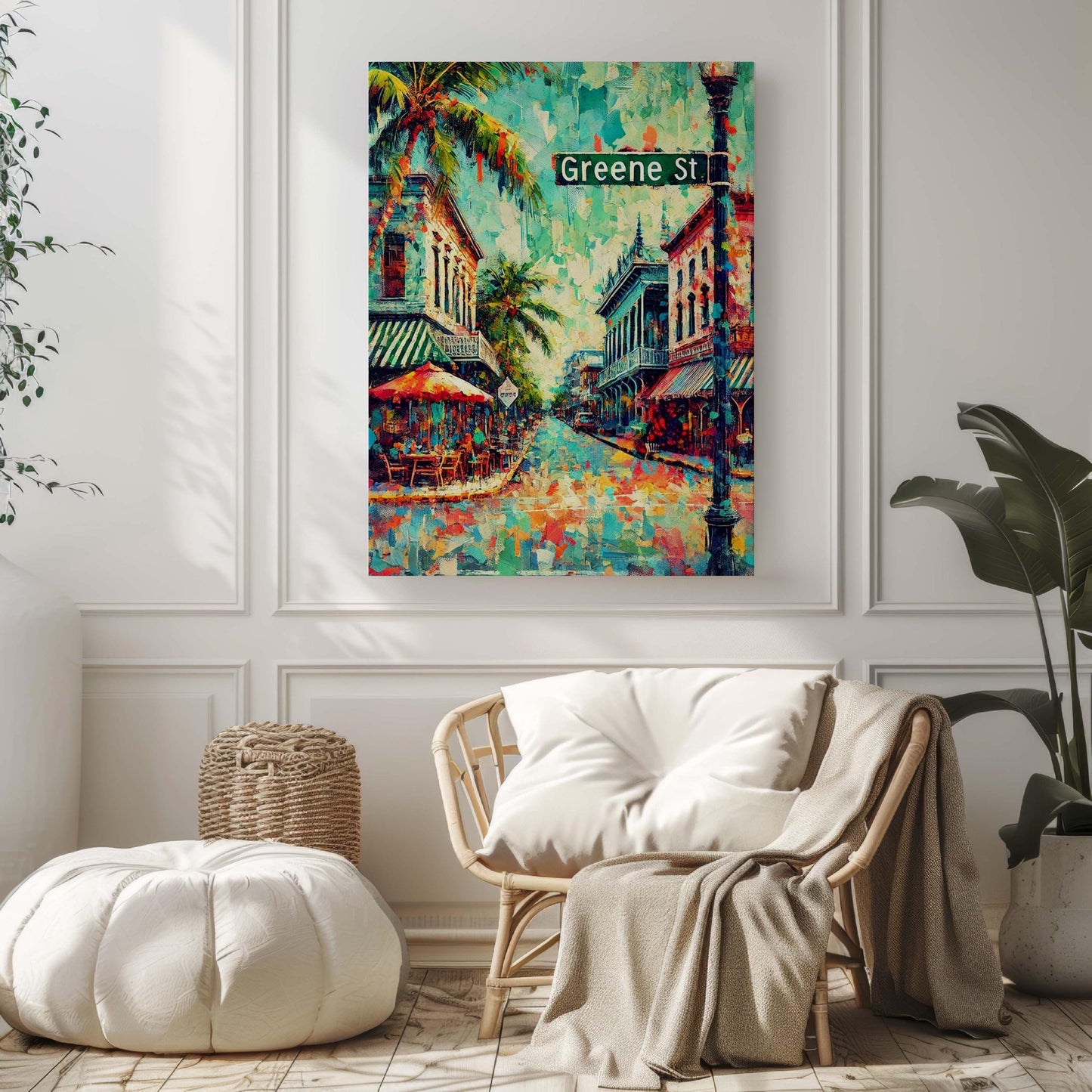 Greene St Print - Key West Wall Art Travel Poster, Florida Artwork, Housewarming & Florida Gift, Coastal Decor, Tropical Travel Print