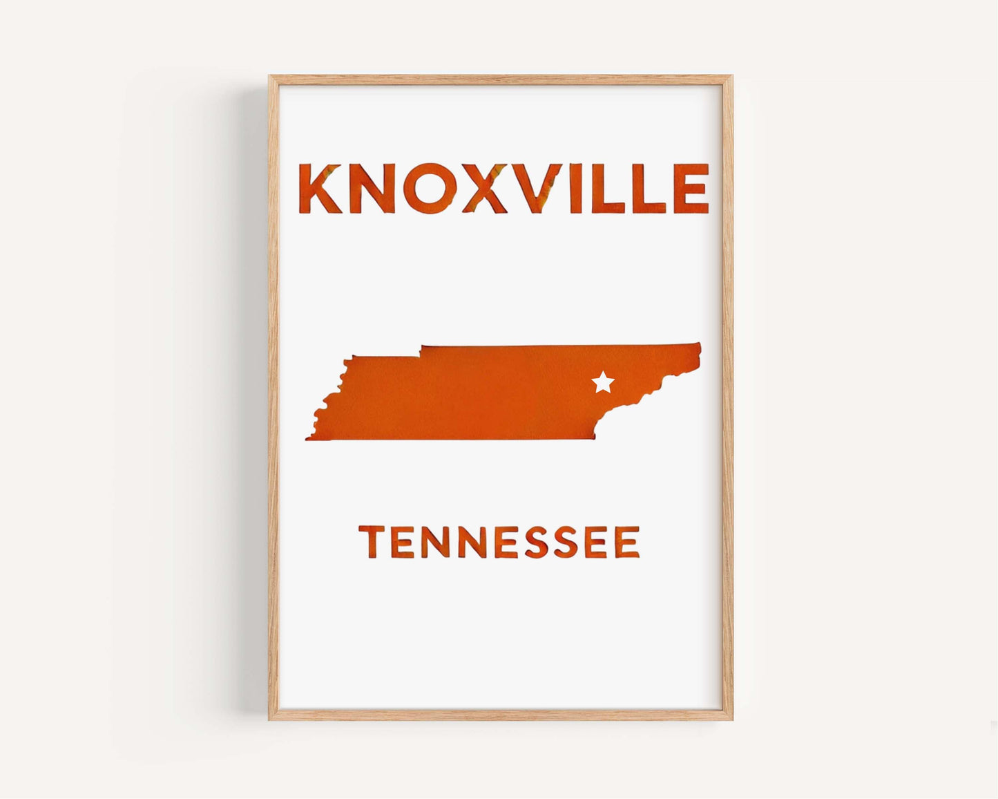 Knoxville Print Tennessee Wall Art Travel Decor College Gift Housewarming TN Art Home Decoration