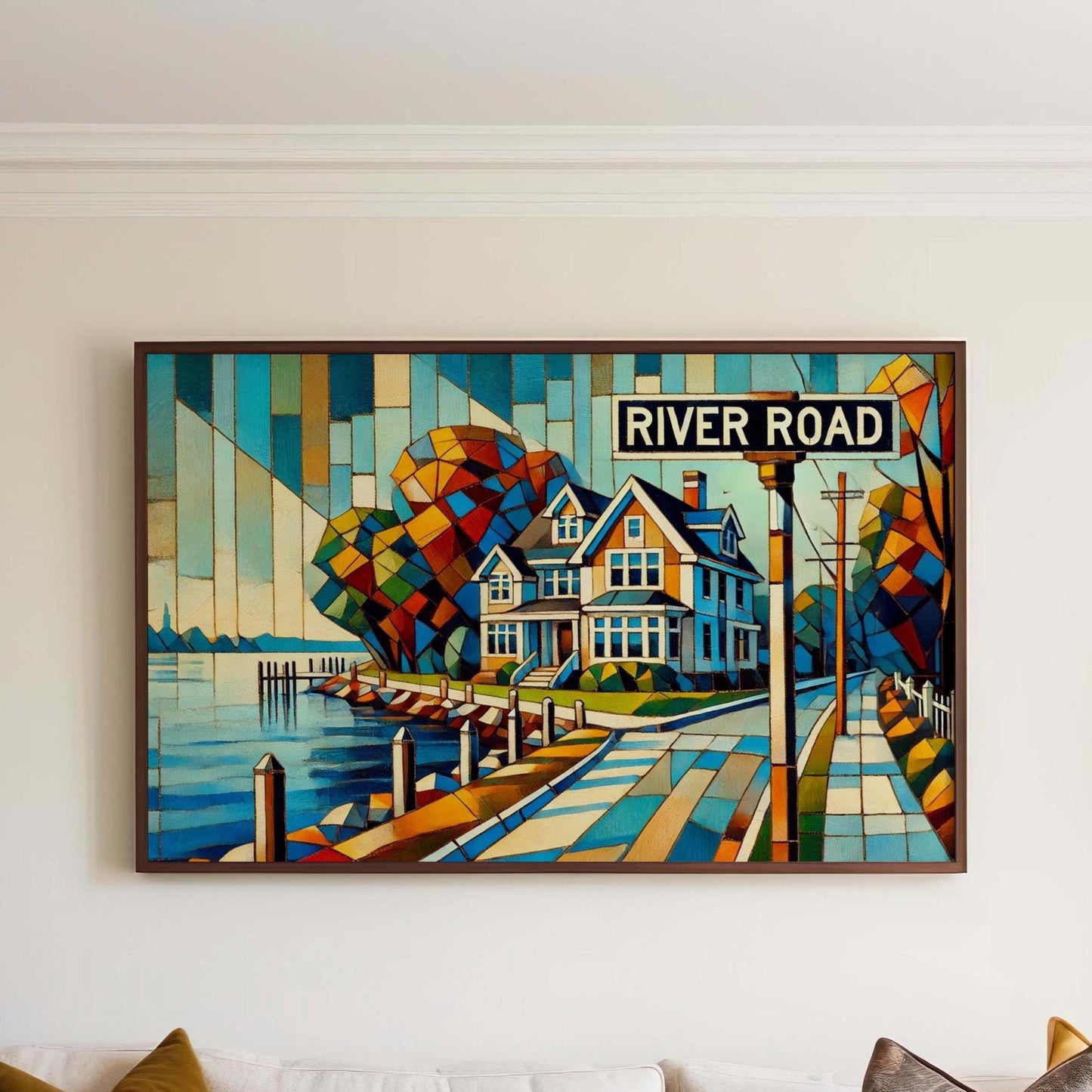River Road Print - Rumson Travel Poster, New Jersey Wall Art, Housewarming Gift, River Road Wall Art, NJ Travel Print, Coastal Home Decor