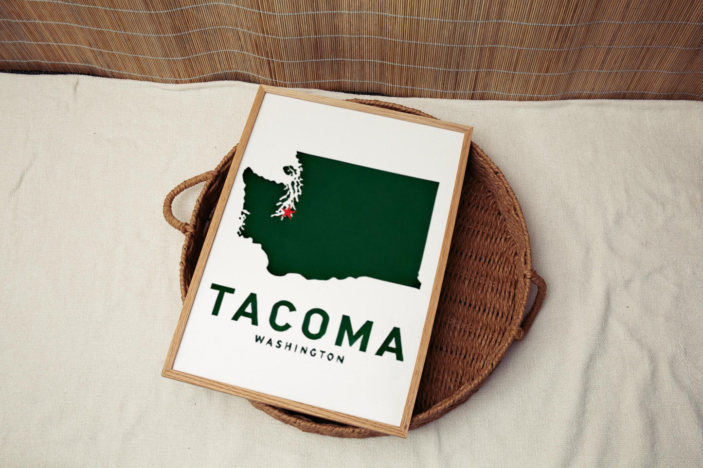 Tacoma Wall Art Print - Washington Travel Decor, WA Gift, Housewarming & College Room Decoration