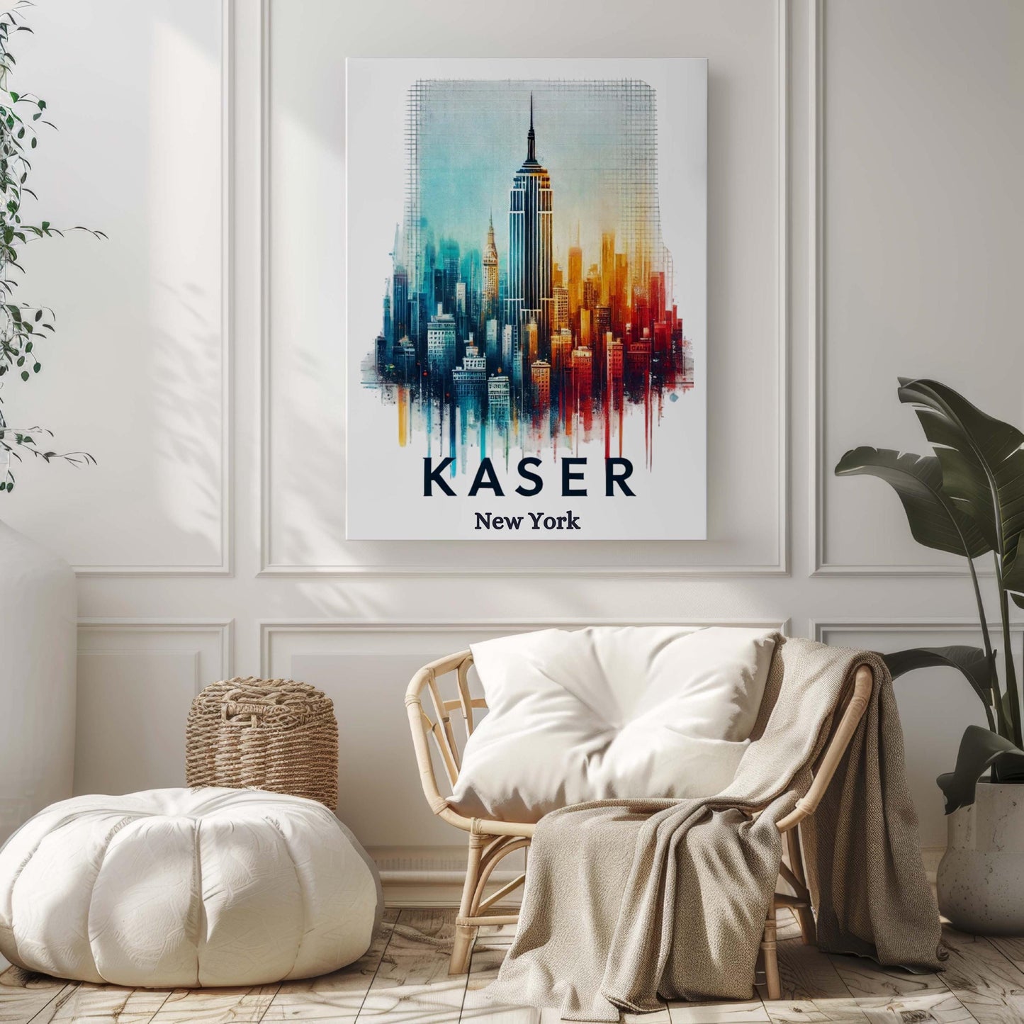 Kaser Print New York Wall Art, Travel Decor, Rockland County Gift, College Dorm Room, Housewarming & NYC Cityscape Poster