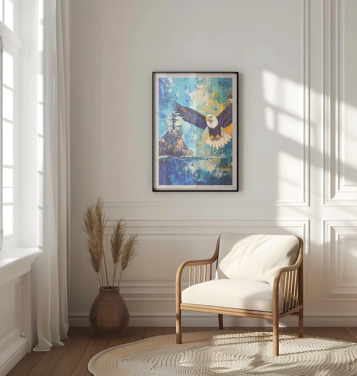 American Eagle Art | Abstract USA Wall Art Patriotic Poster | United States Independence Day Decor for Home
