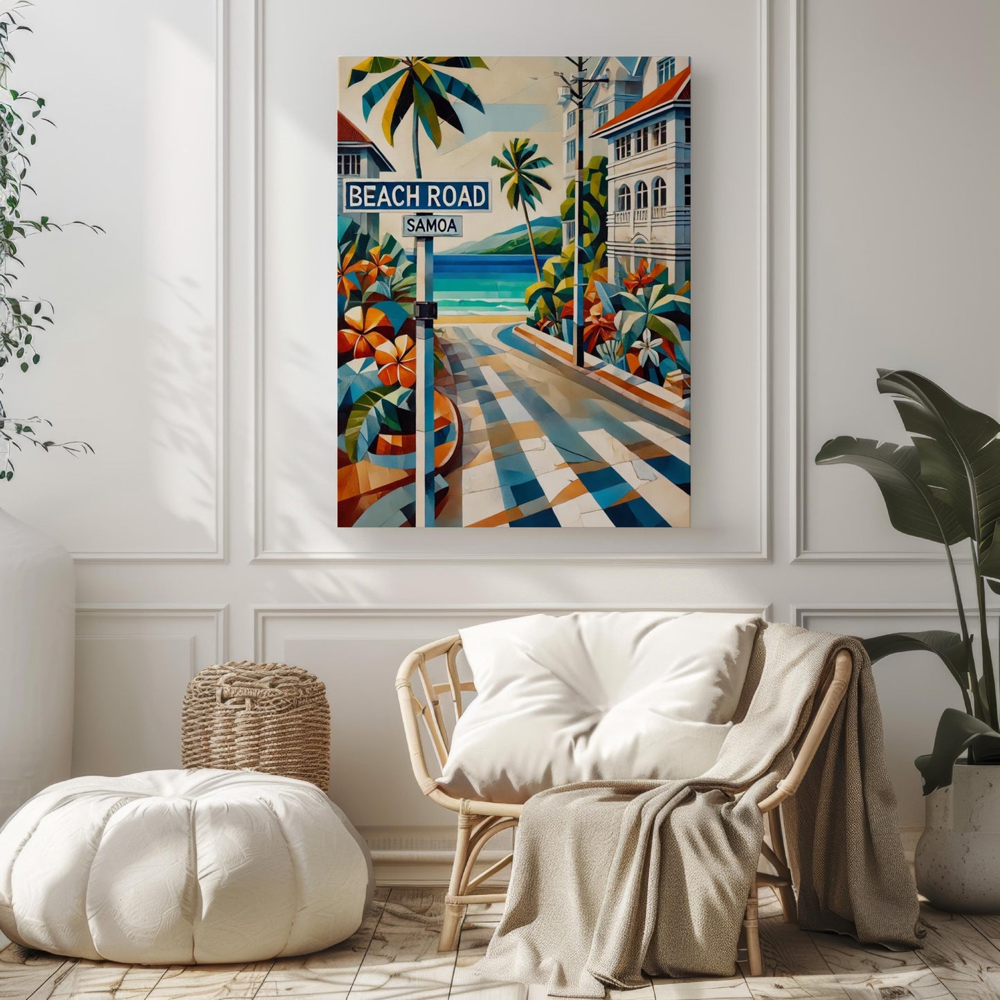 Samoa Beach Rd Wall Art – Tropical Travel Print, Samoan Gift Oceania Poster, Beach Souvenir & Housewarming Decor