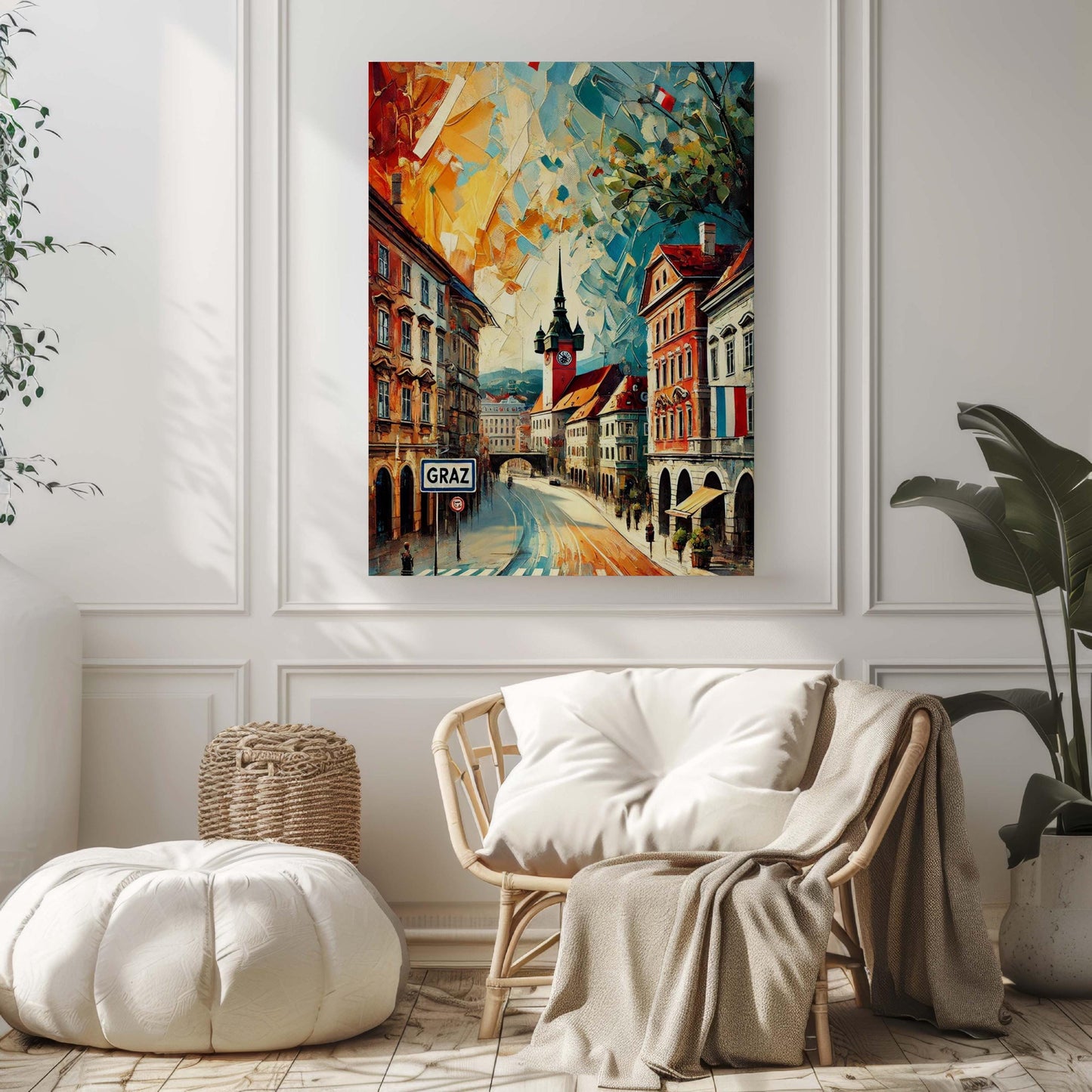 Graz Art Wall Print – Austria City Poster, European Travel Gift, Housewarming Decor, Graz Wall Art, Austria Artwork, Travel Poster