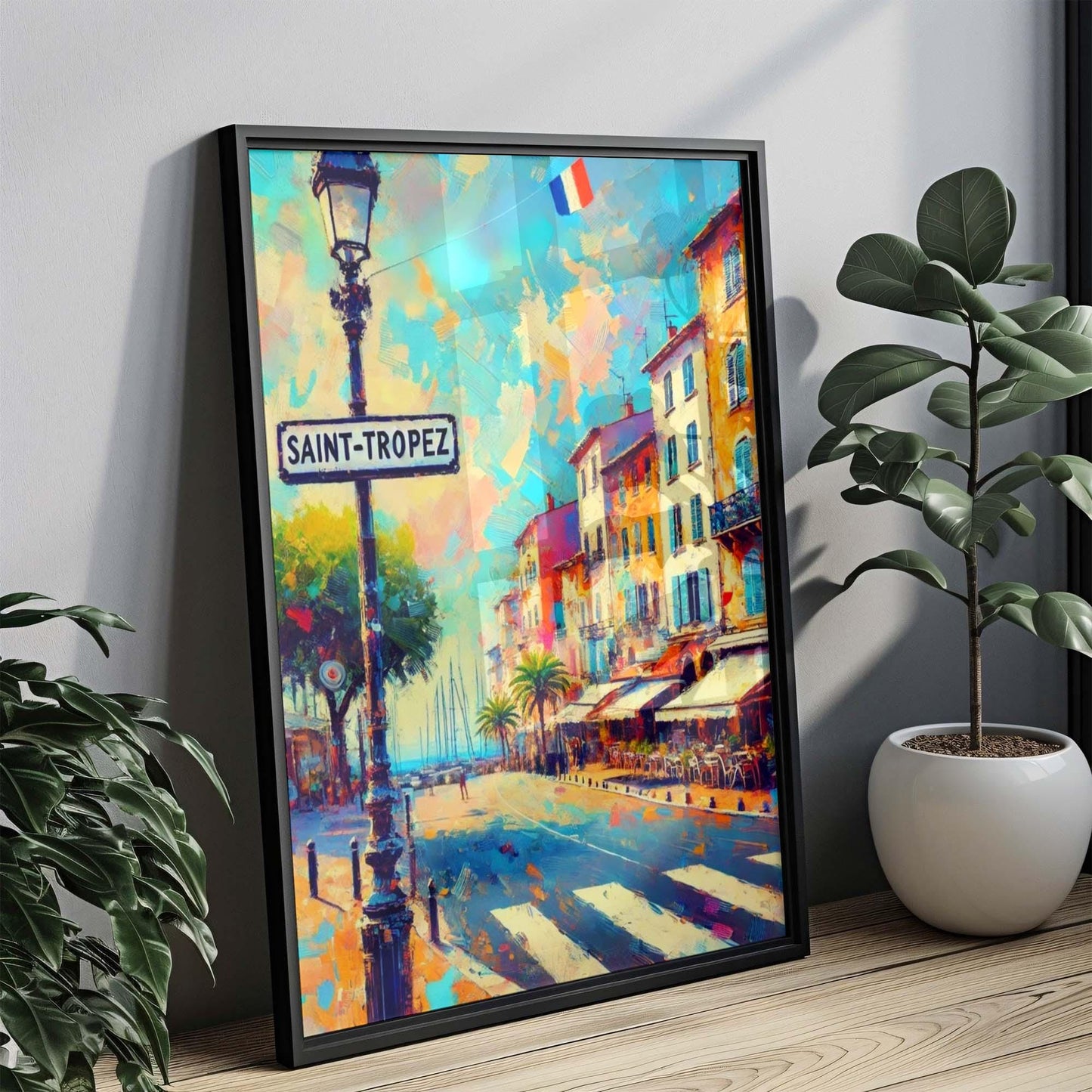 Saint-Tropez Art Print - French Wall Decor, Travel Poster, Housewarming Gift, Saint-Tropez Artwork France Travel Print