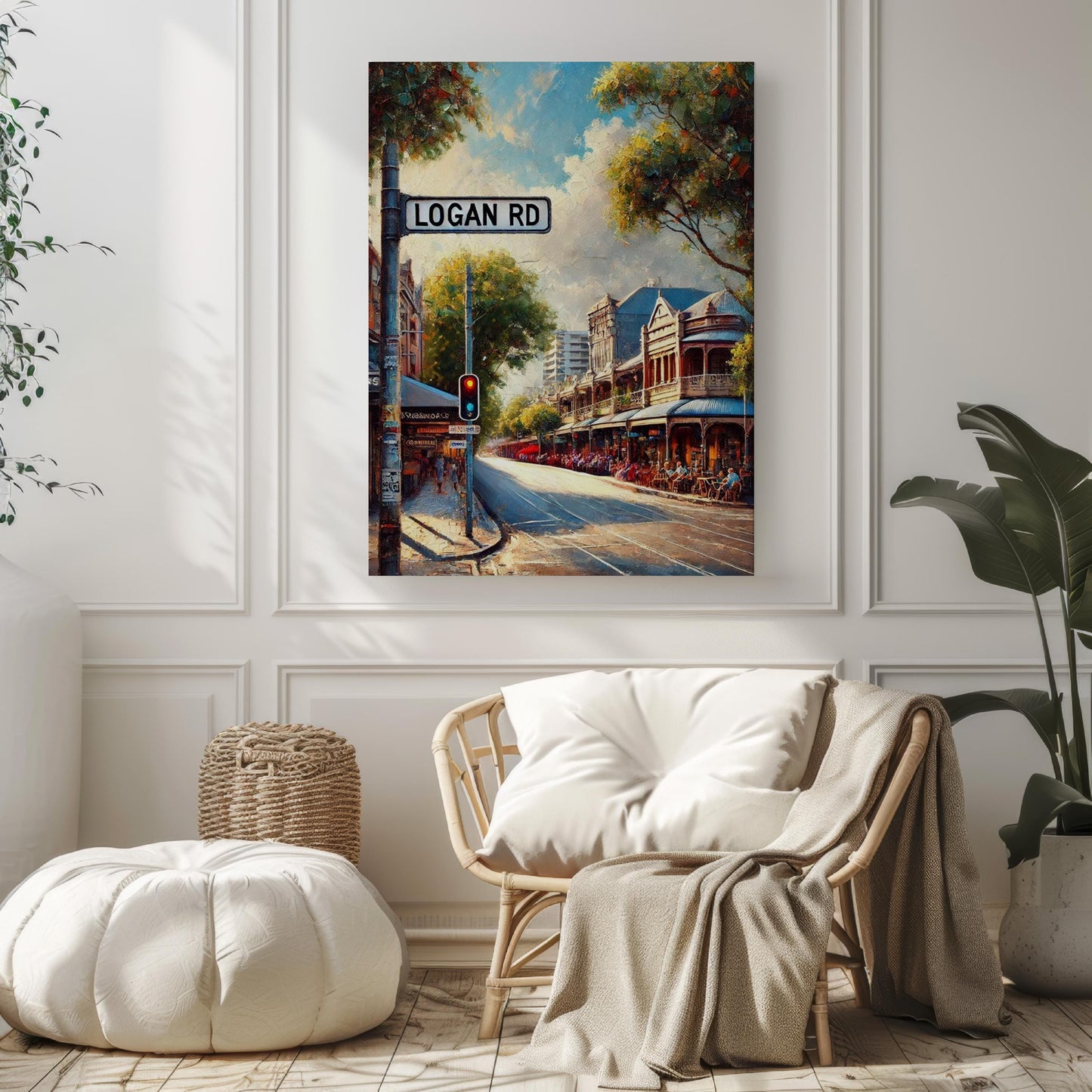 Brisbane Logan Rd Wall Art Print - Australian Travel Poster & Souvenir, Housewarming Gift, Modern Brisbane Decor