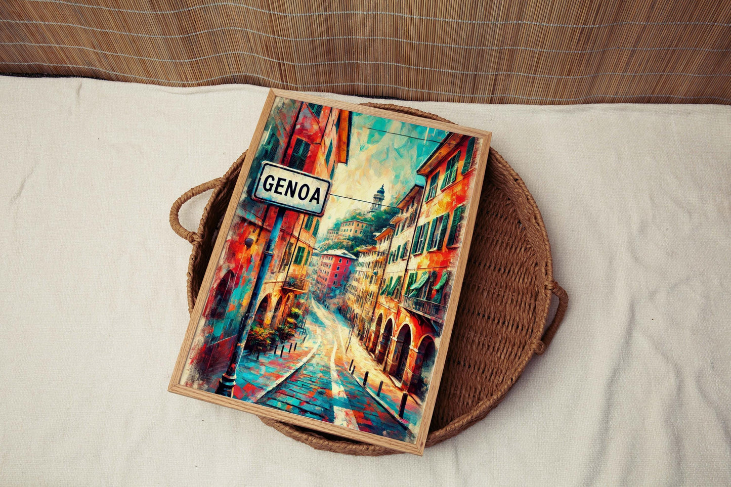Genoa Art Print - Italian Wall Art Travel Poster, European City Map, Housewarming & Italy Gift, Genoa Artwork for Home Decor