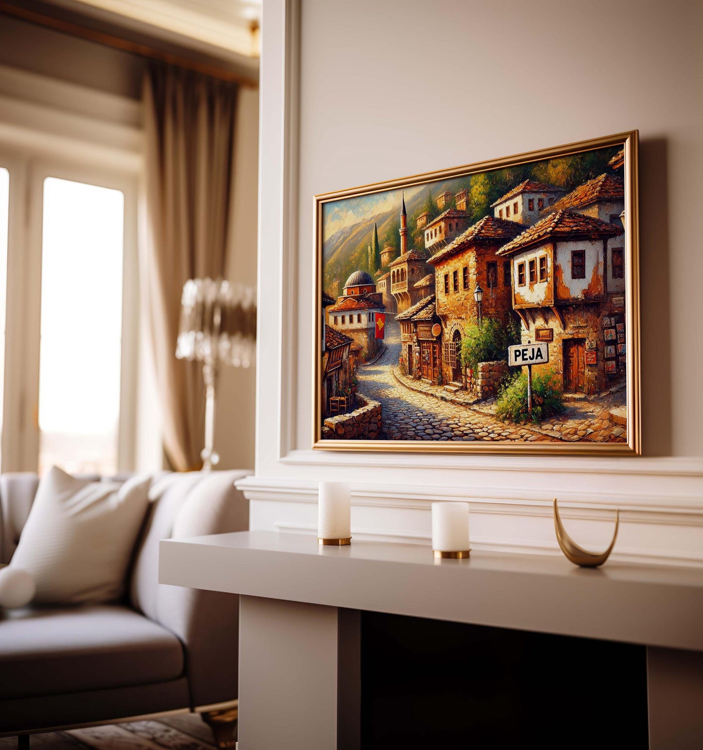 Peja Art Wall Print - Kosovo Travel Poster, European Home Decor, Peja City Gift, Housewarming Wall Art, Unique Kosovo Travel Print