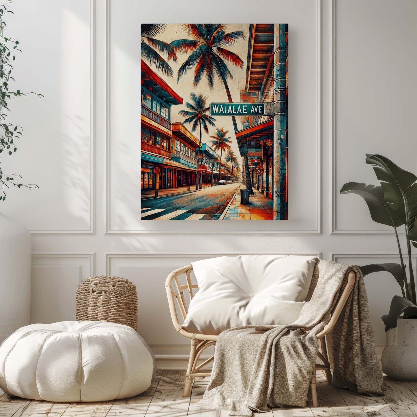 Waialae Ave Print - Oahu Wall Art, Hawaii Travel Poster, Honolulu Gift, Housewarming Decor, Waialae Avenue Map, Tropical Beach Print