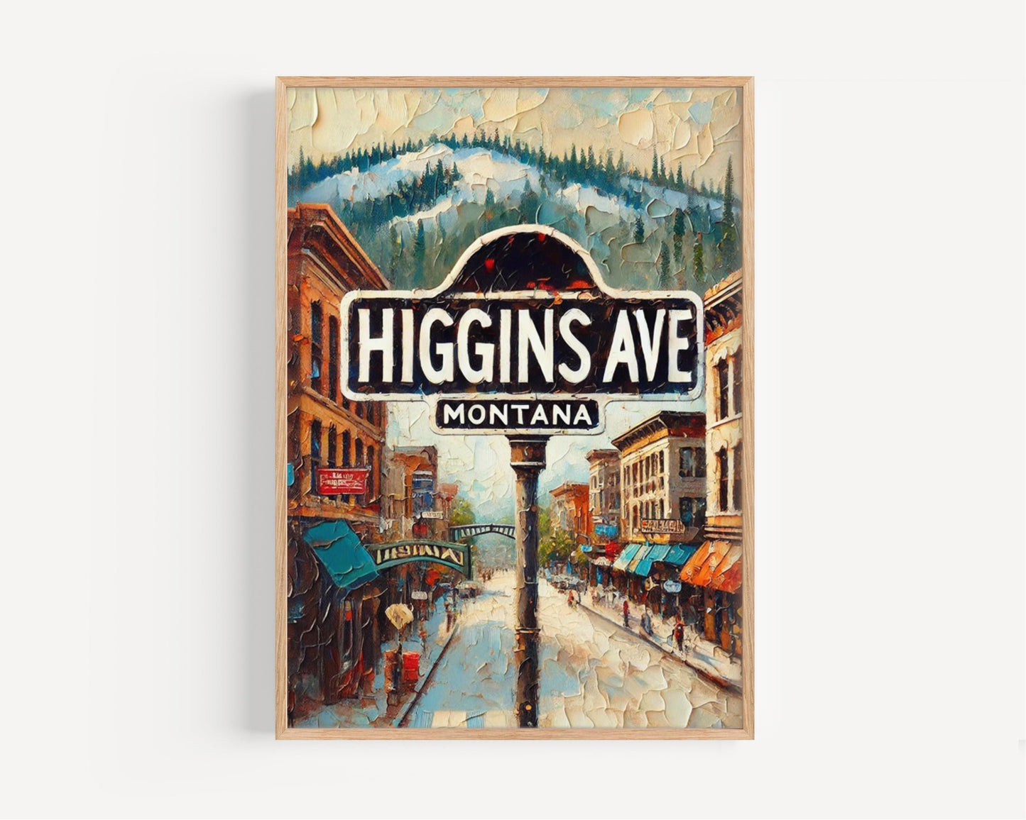 Higgins Avenue Wall Art, Missoula Print, Montana Art, “City” Gift, Travel Souvenir, Travel Poster, “State” Art, PERSONALIZED GIFT