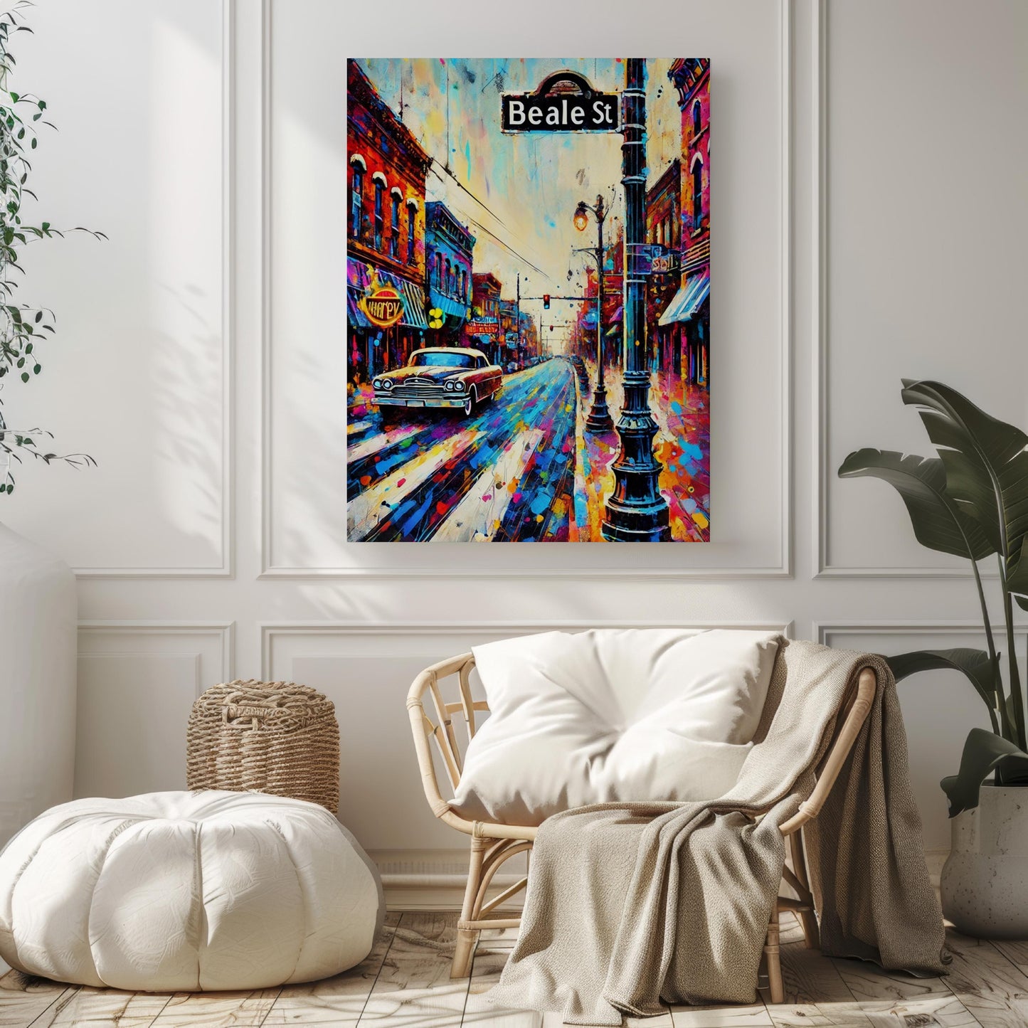 Wall Art Beale St Memphis Print, Tennessee Travel Poster, Beale Street Decor, Housewarming Gift, Memphis Wall Decor, Tennessee Art Print