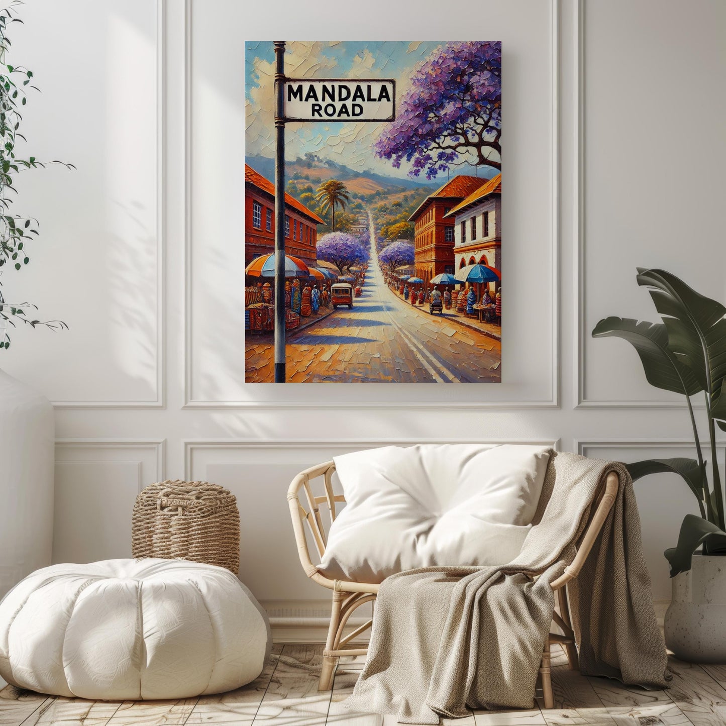 Mandala Road Wall Art, Malawi Street Sign Print, Blantyre City Decor, Travel Souvenir, Vibrant Landscape Poster, Personalized Gift