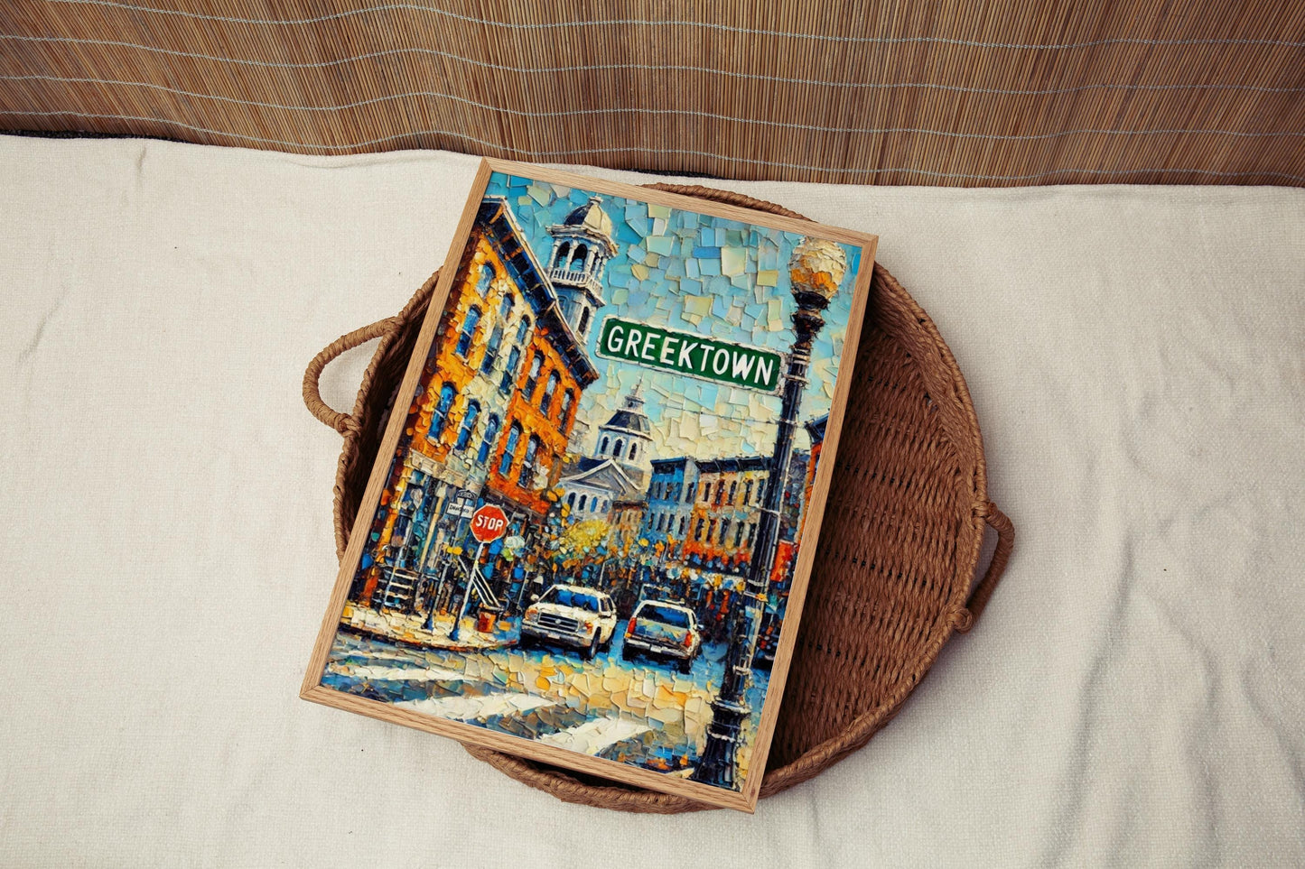 Baltimore Greektown Wall Art Print – Travel Poster, Baltimore Gift & American Art Decor, Housewarming Present