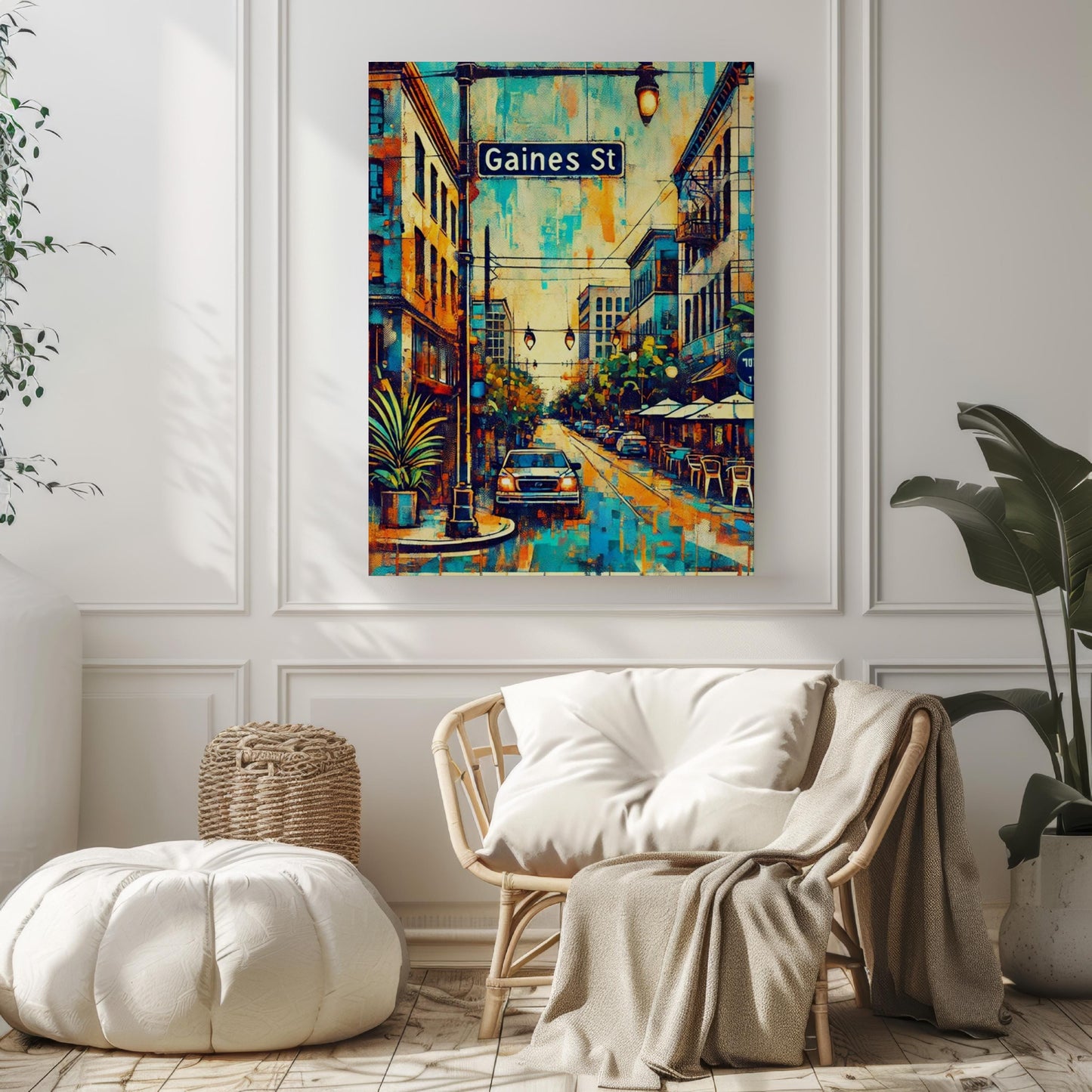 Wall Art Gaines St Tallahassee Print - Florida Travel Poster & Gift, Housewarming Decor, Florida Art Print