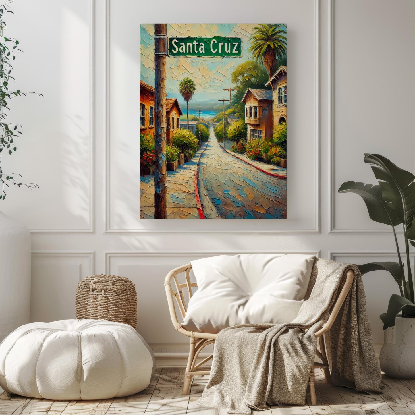 California Santa Cruz Wall Art, Travel Print, Coastal Home Decor, California Gift, Beach Poster, USA Souvenir, Housewarming Present