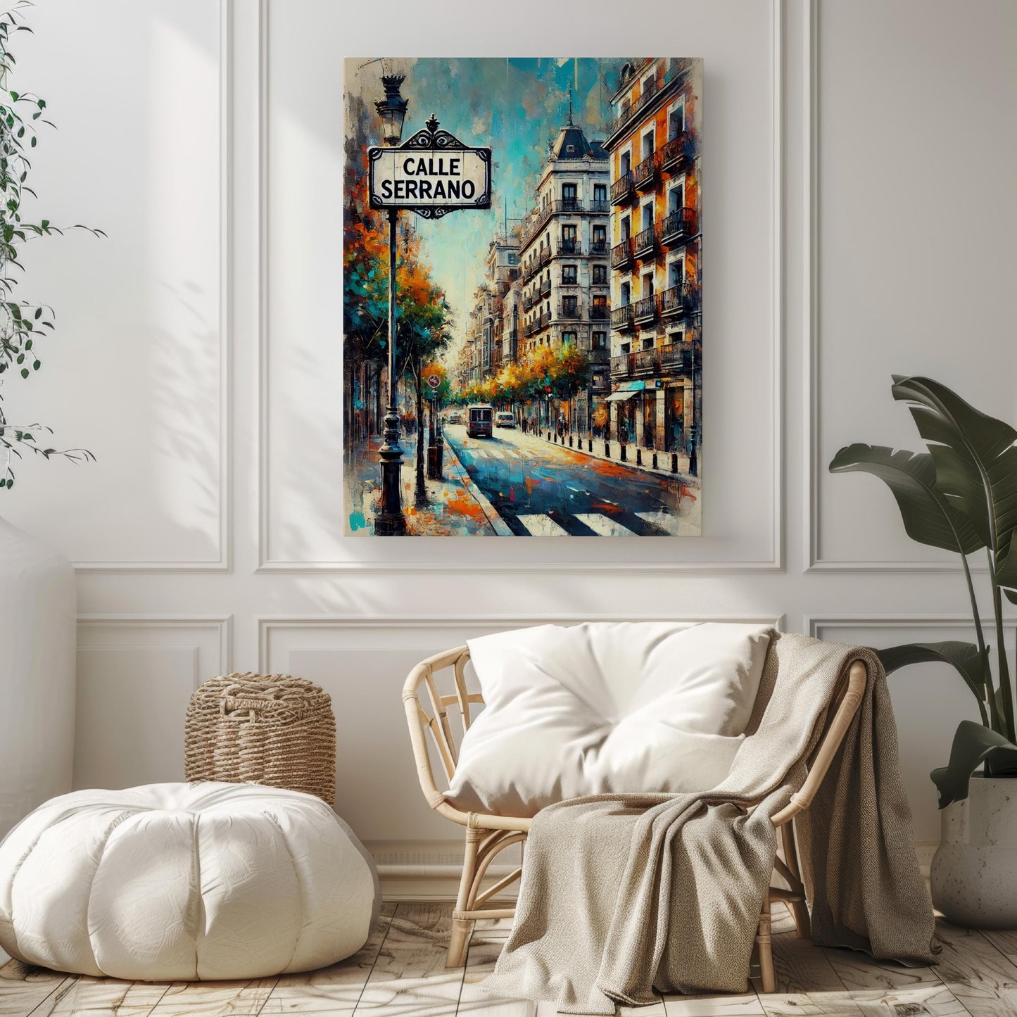 Madrid Calle Serrano Wall Art, Spain Travel Print & Poster, Modern Madrid Decor, Housewarming Gift, Spanish City Map Illustration