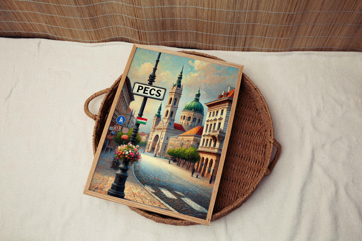 Pecs Art Print - Hungary City Wall Art Travel Poster, European Home Decor, Housewarming Gift, Modern Pecs Artwork for Living Room